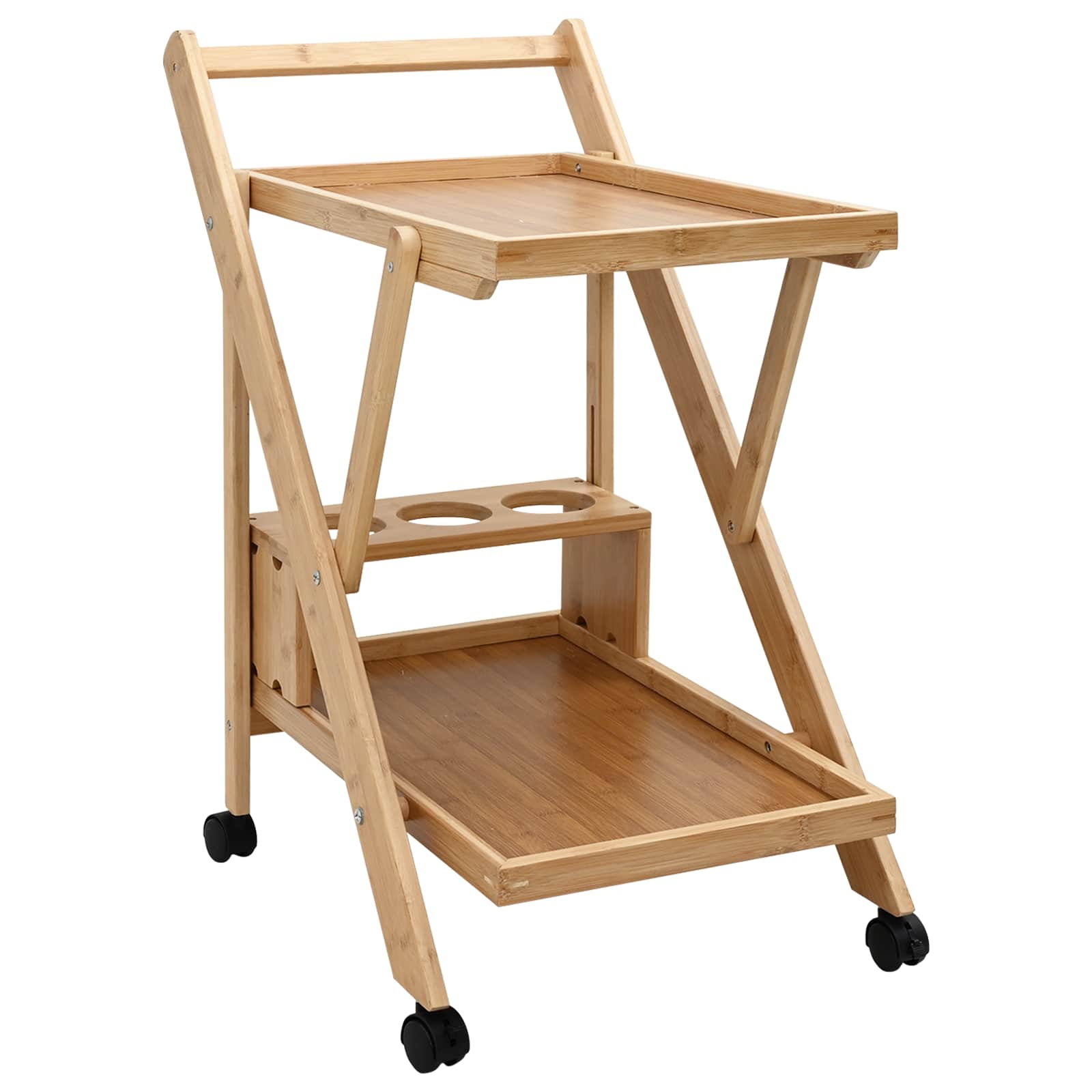 Chariot de Cuisine avec Roues Marron Clair 65 x 40,5 x 76,5 cm - XIOS