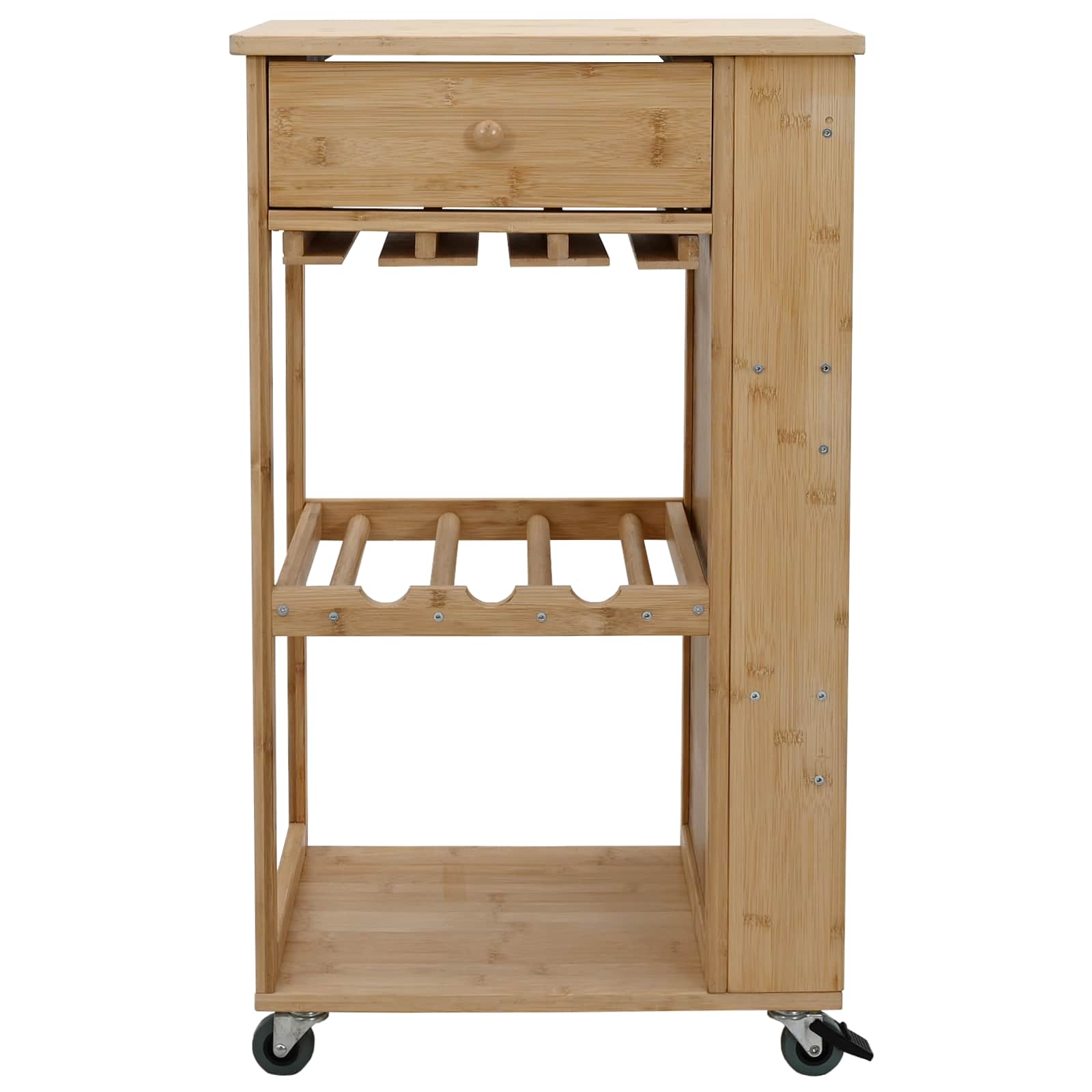 Chariot de Cuisine avec Roues Naturel 47,5 x 36 x 83 cm Bambou - XIOS