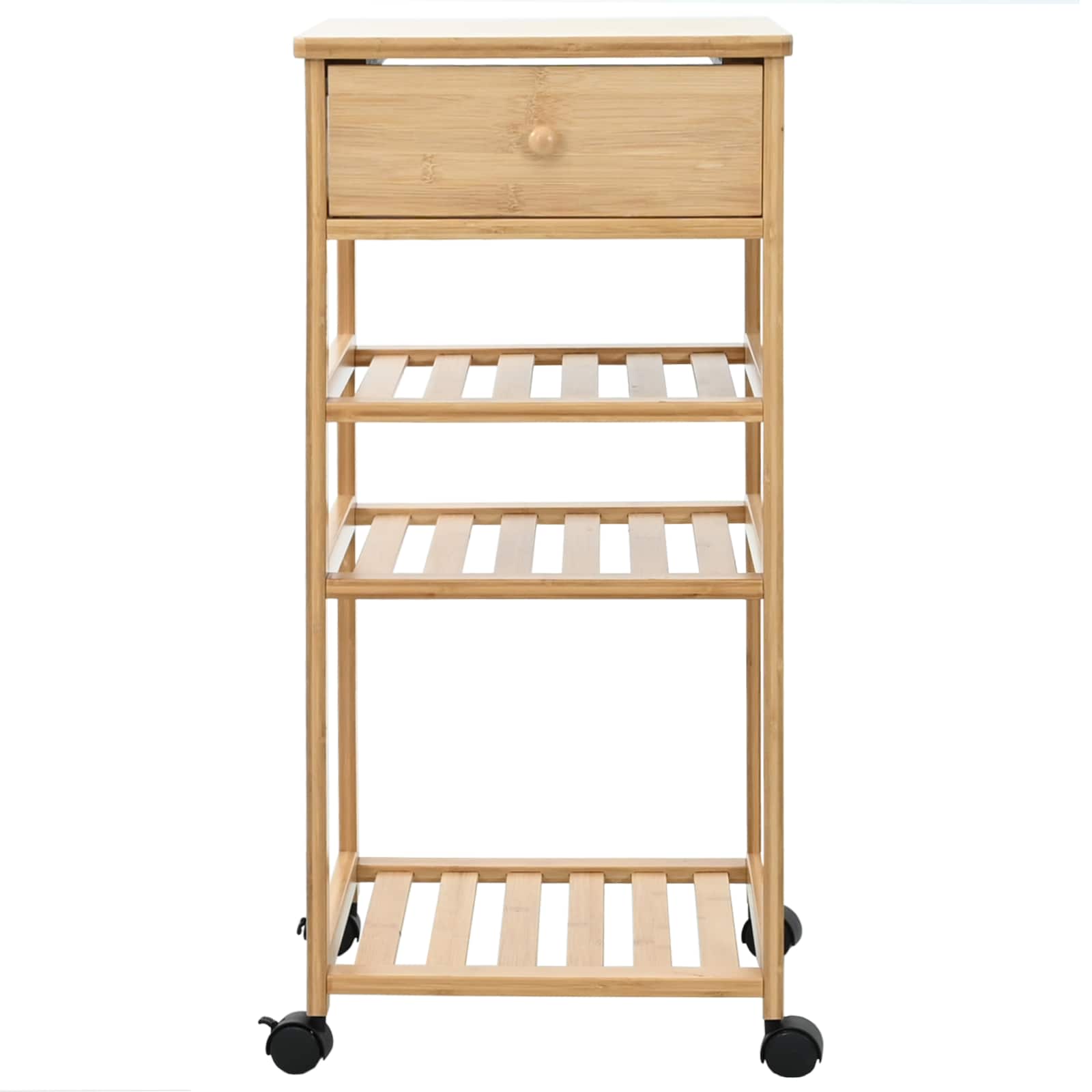 Chariot de Cuisine avec Roues Naturel 37 x 36 x 80 cm Bambou - XIOS