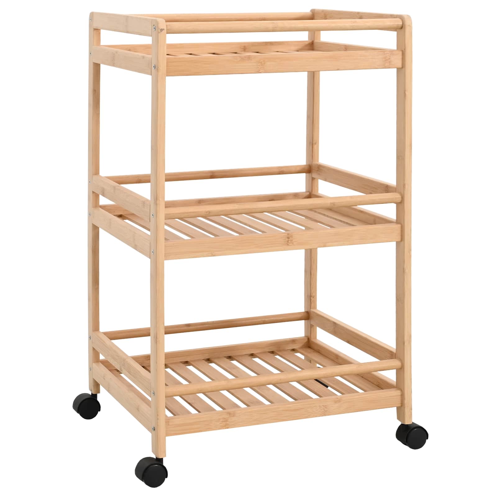 Chariot de Cuisine avec Roues Naturel 46 x 38 x 76 cm Bambou - XIOS