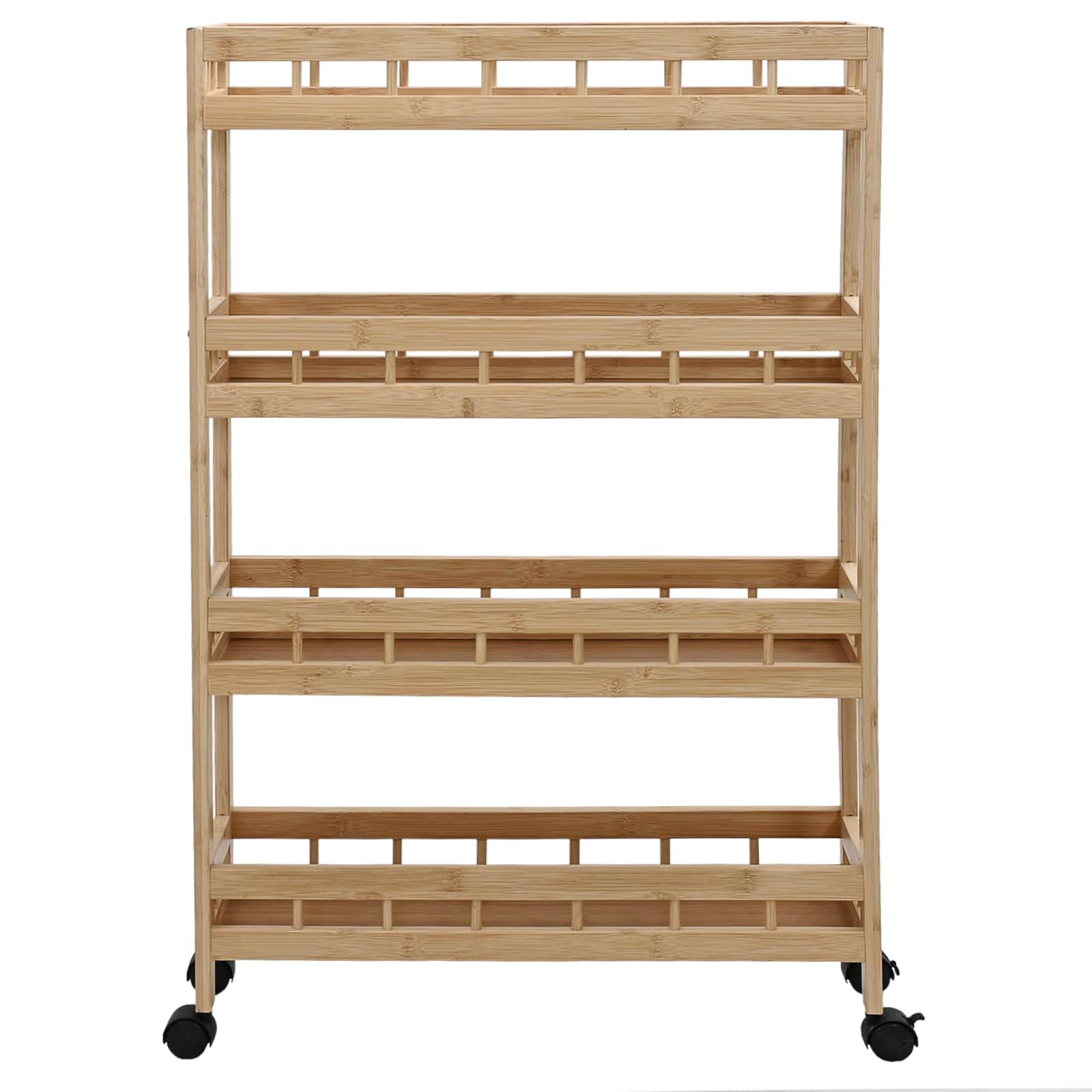 Chariot de Cuisine avec Roues Naturel 60 x 18 x 97 cm Bambou - XIOS