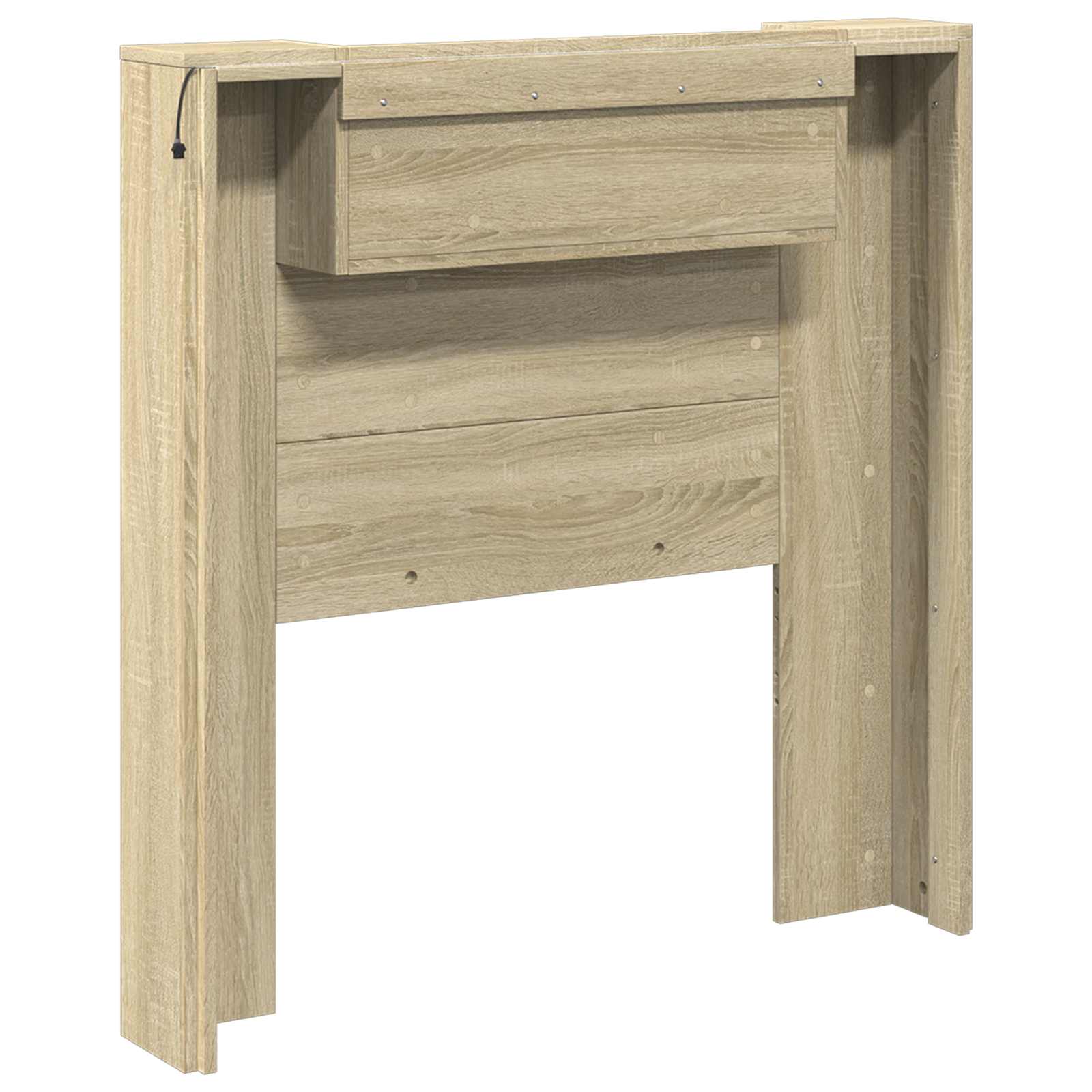Tête de lit de rangement avec LED Chêne Sonoma