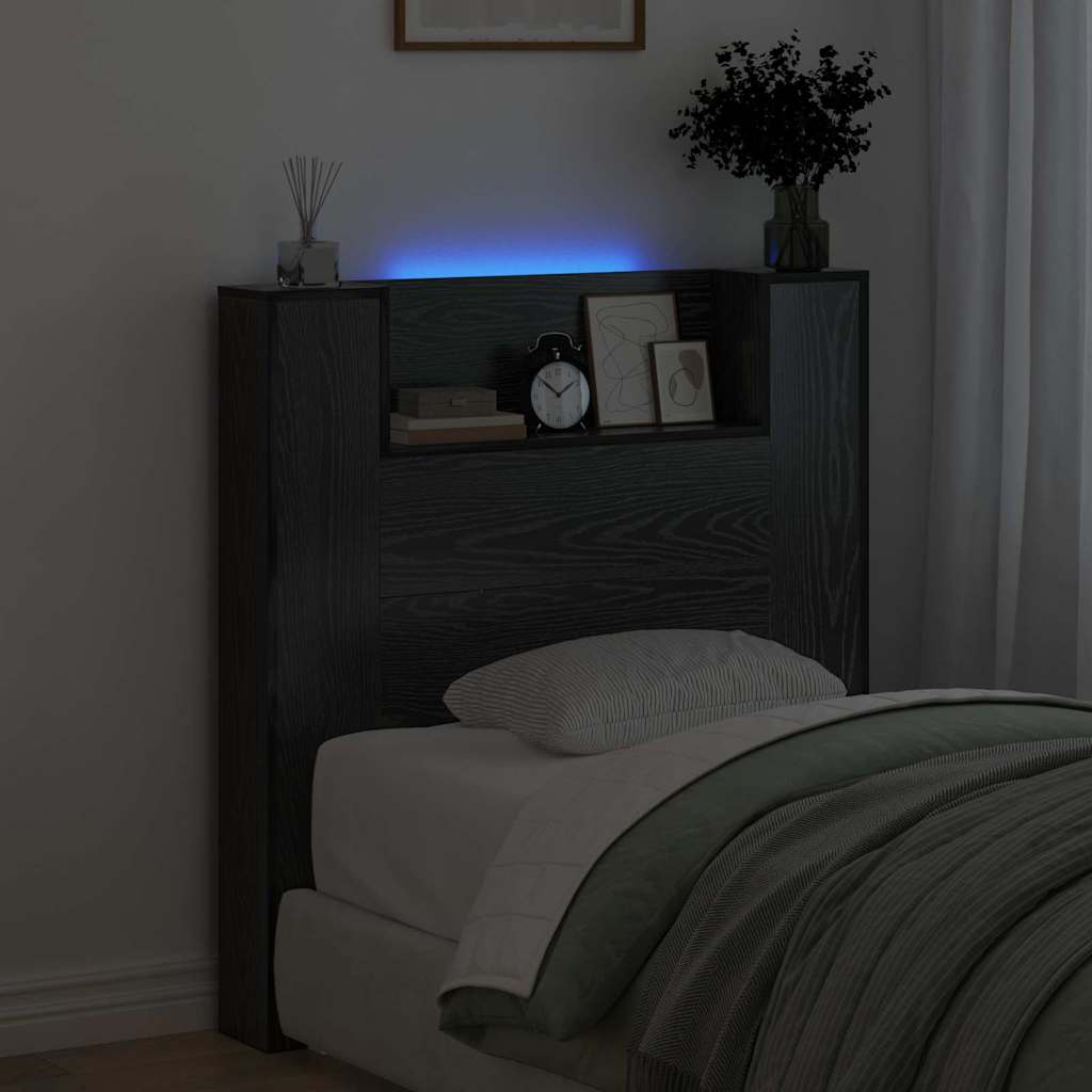 Cabinet de Tête de Lit Chêne noir 120 x 15 x 103.5 cm - XIOS