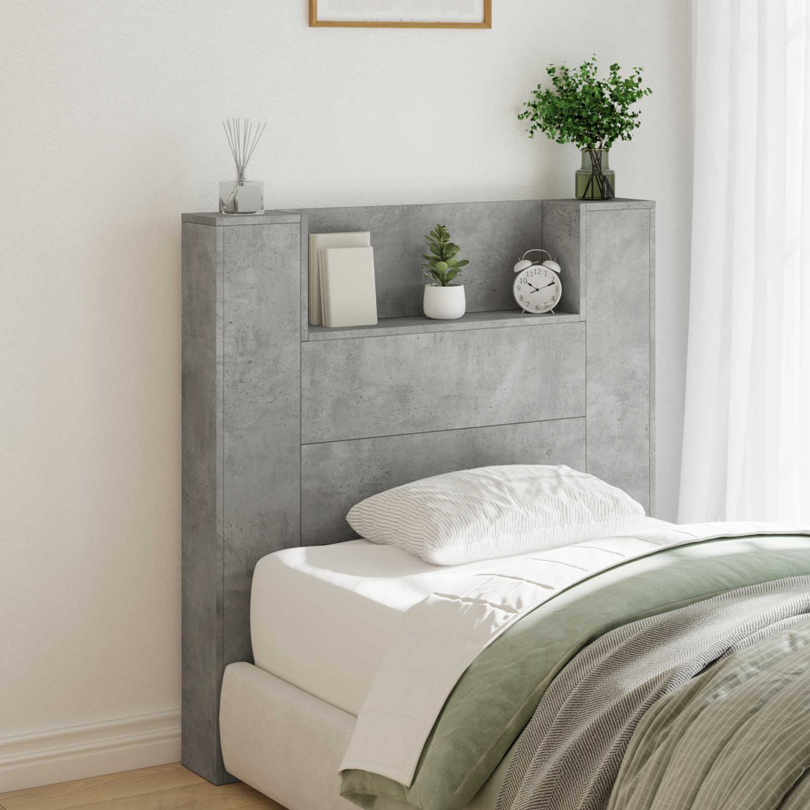 Tête de lit Gris béton 100 x 16,5 x 103,5 cm Bois d'ingénierie - XIOS