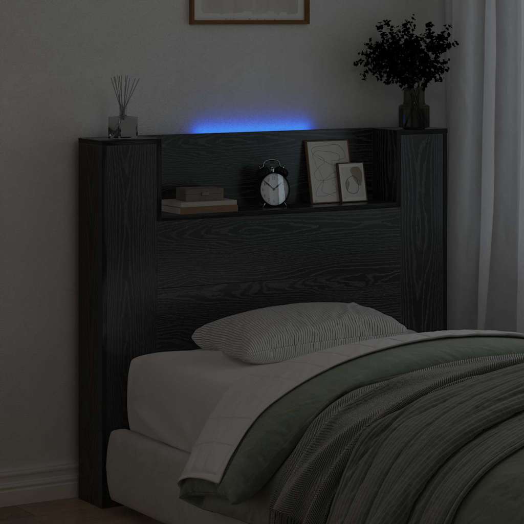 Cabinet de Tête de Lit Chêne noir 120 x 15 x 103.5 cm - XIOS