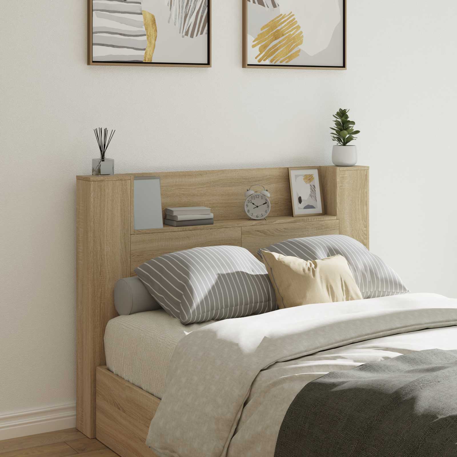 Tête de lit avec étagère Chêne Sonoma 140 x 16,5 x 103,5 cm - XIOS
