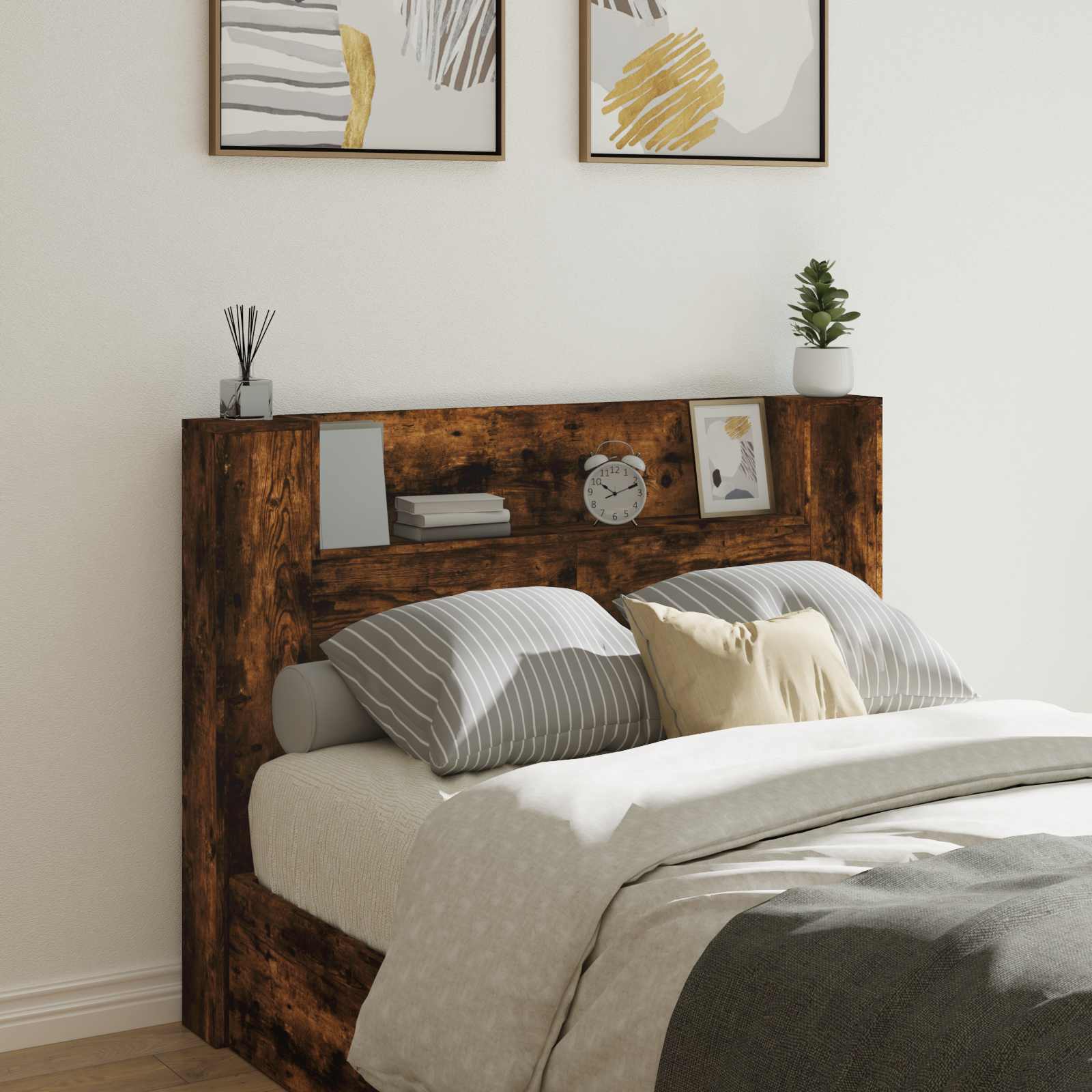 Tête de lit Chêne fumé 140 x 16,5 x 103,5 cm Bois d'ingénierie - XIOS