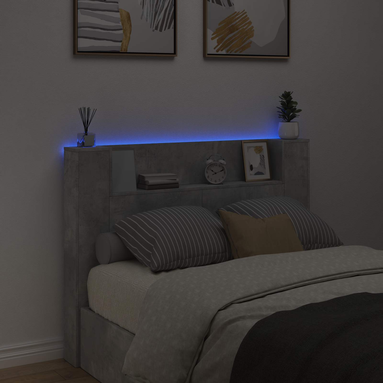 Tête de lit Gris béton 140 x 16,5 x 103,5 cm Bois d'ingénierie - XIOS