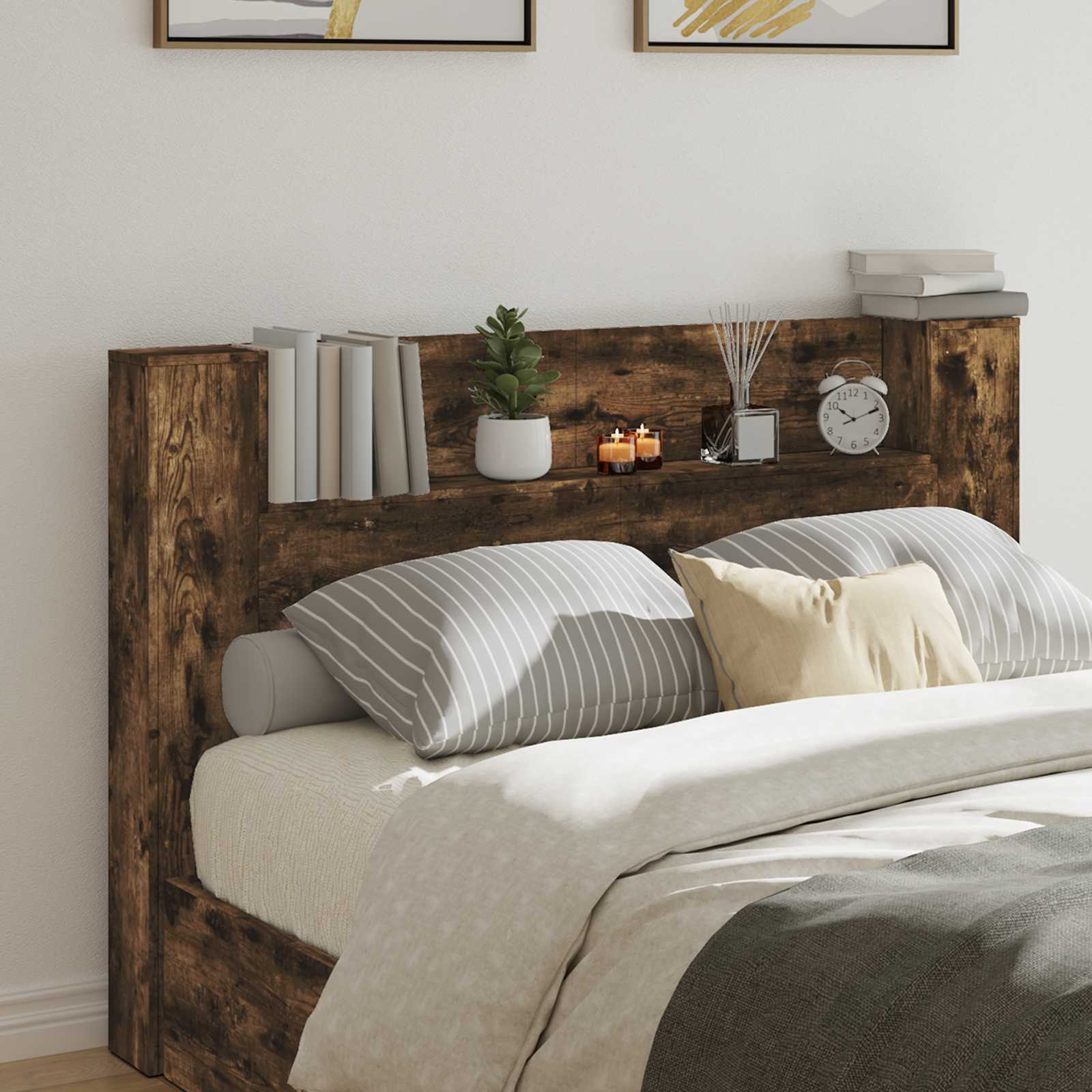 Tête de lit Chêne fumé 160 x 16,5 x 103,5 cm Bois d'ingénierie - XIOS
