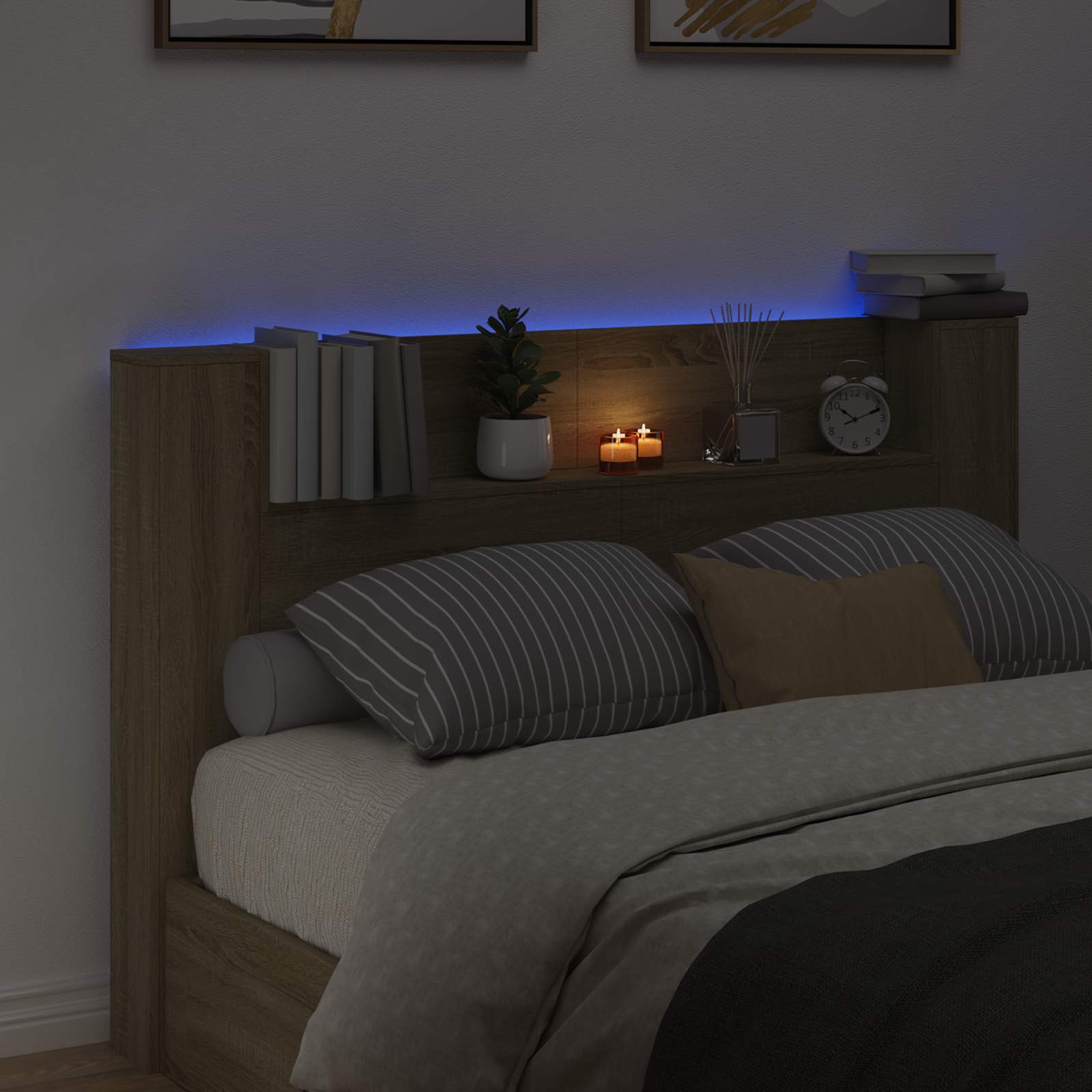 Tête de lit avec étagère Chêne Sonoma 160 x 16,5 x 103,5 cm - XIOS