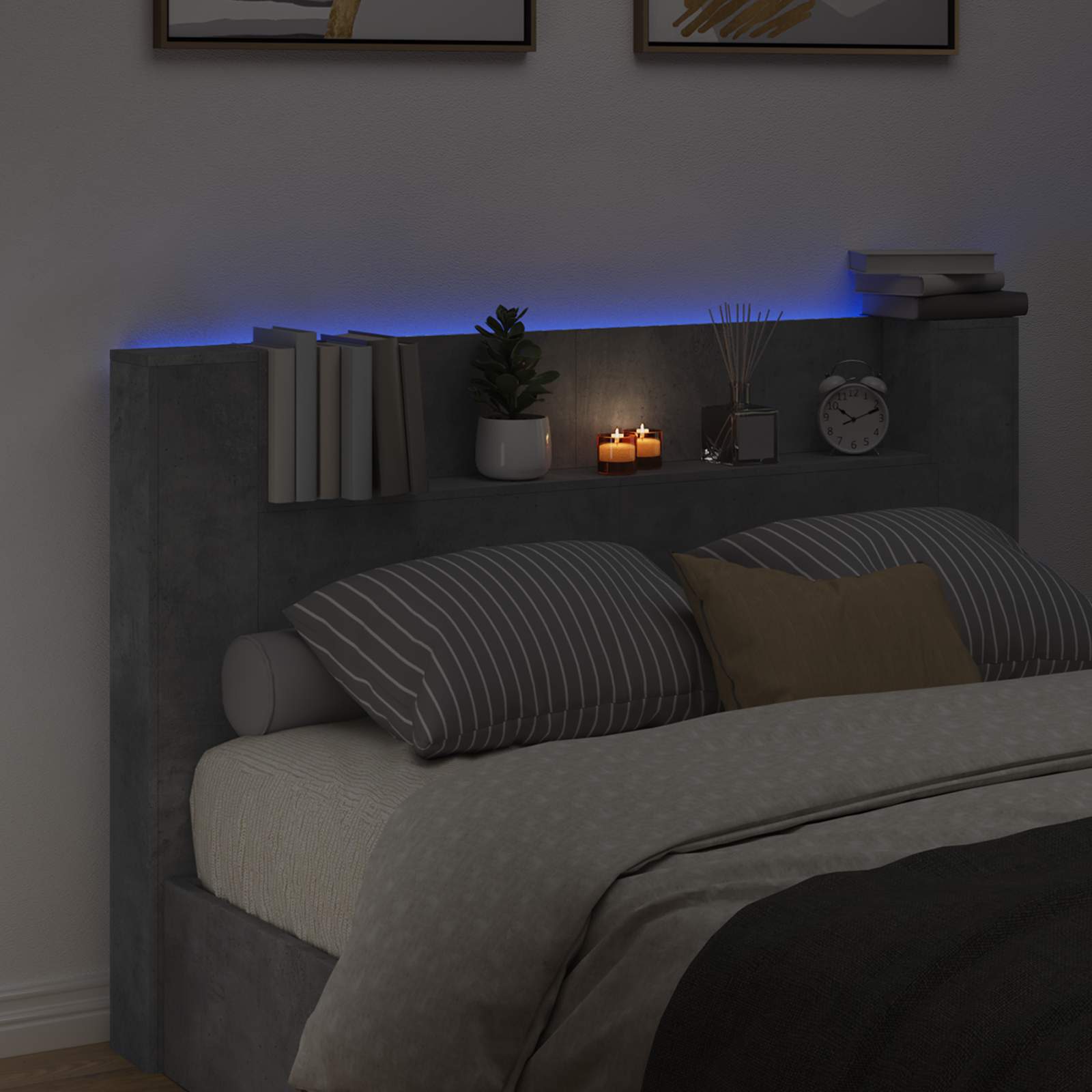 Tête de lit Gris béton 160 x 16,5 x 103,5 cm Bois d'ingénierie - XIOS