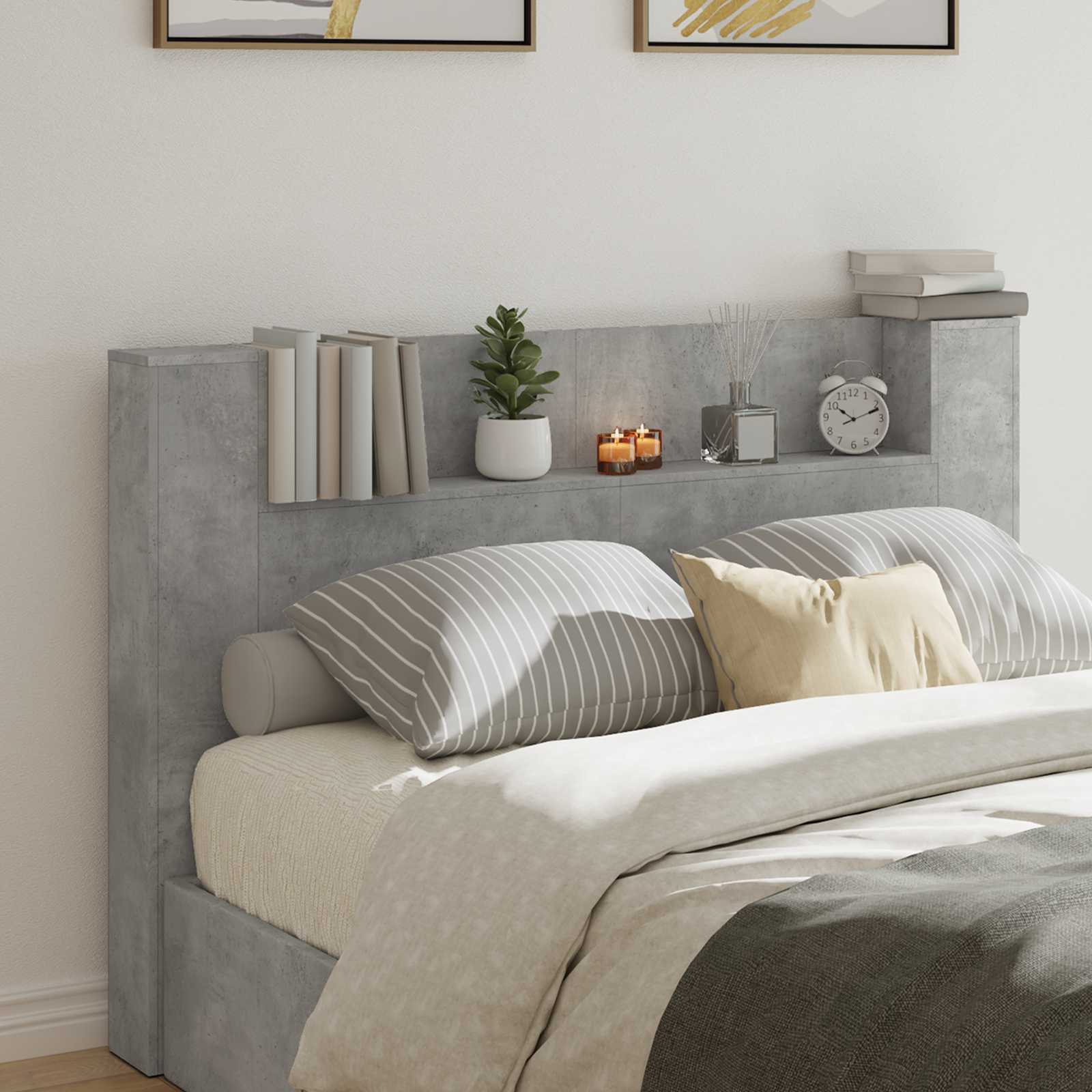 Tête de lit Gris béton 160 x 16,5 x 103,5 cm Bois d'ingénierie - XIOS