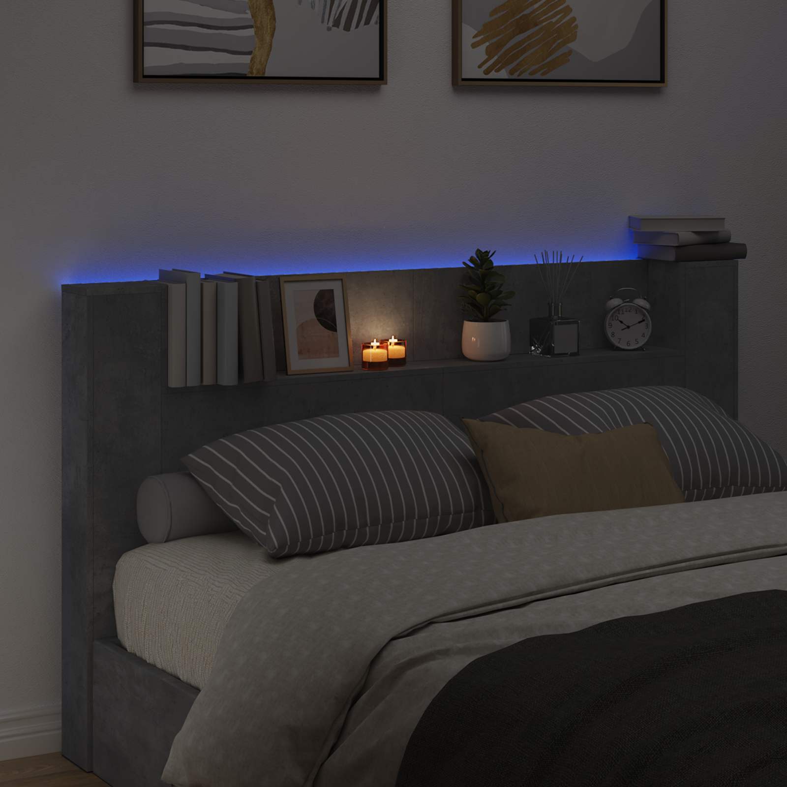 Tête de lit Gris béton 180 x 16,5 x 103,5 cm Bois d'ingénierie - XIOS