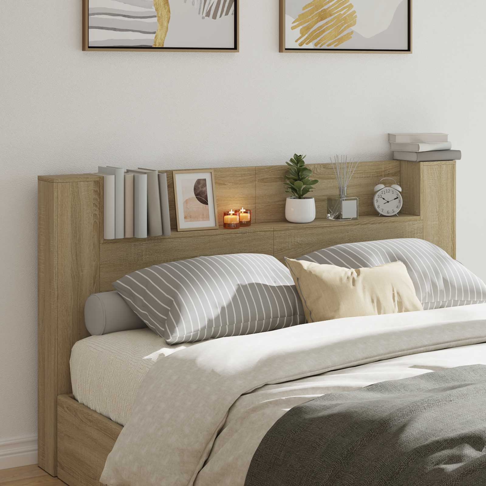 Tête de lit avec étagère Chêne Sonoma 180 x 16,5 x 103,5 cm - XIOS