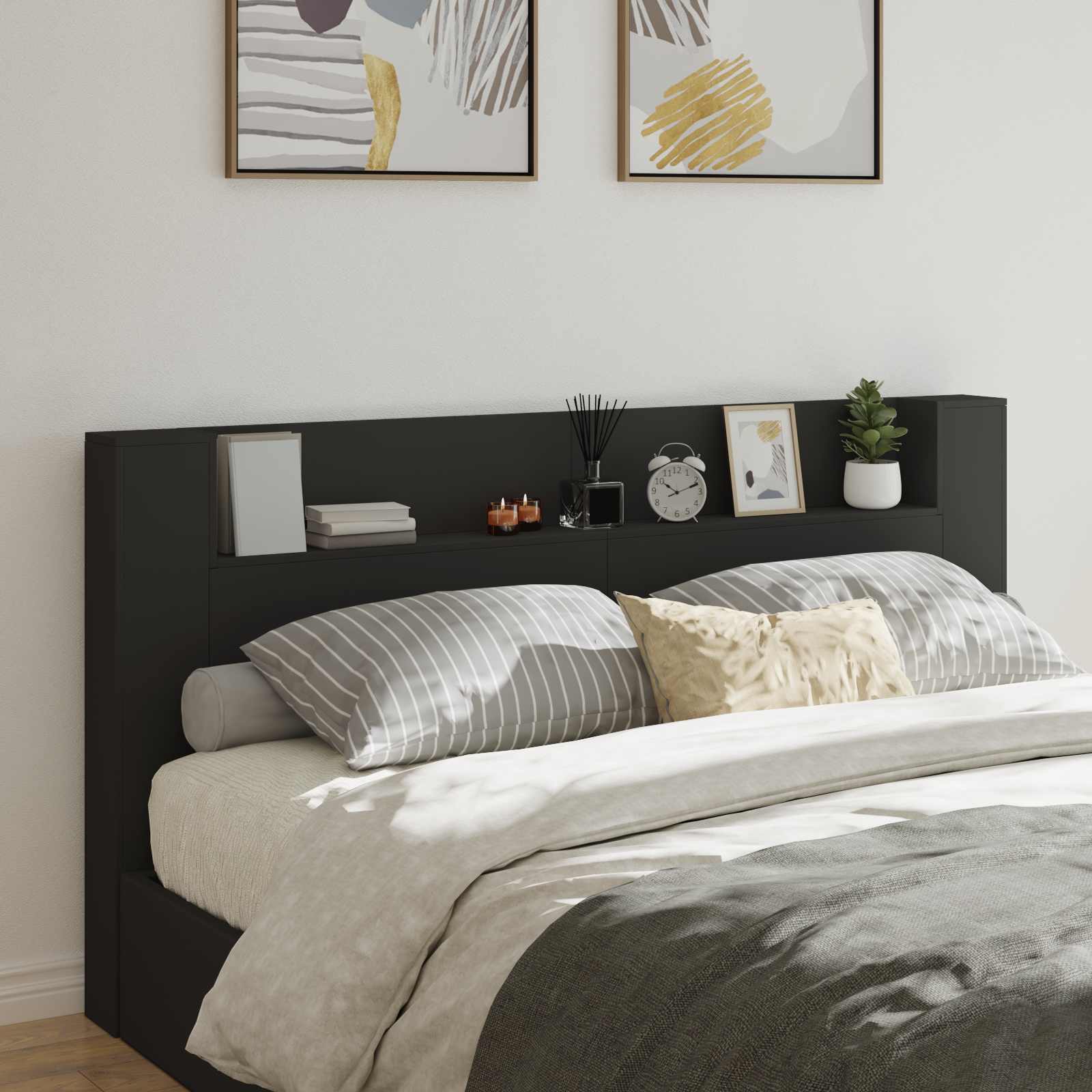 Tête de lit Noir 200 x 16,5 x 103,5 cm Bois d'ingénierie - XIOS