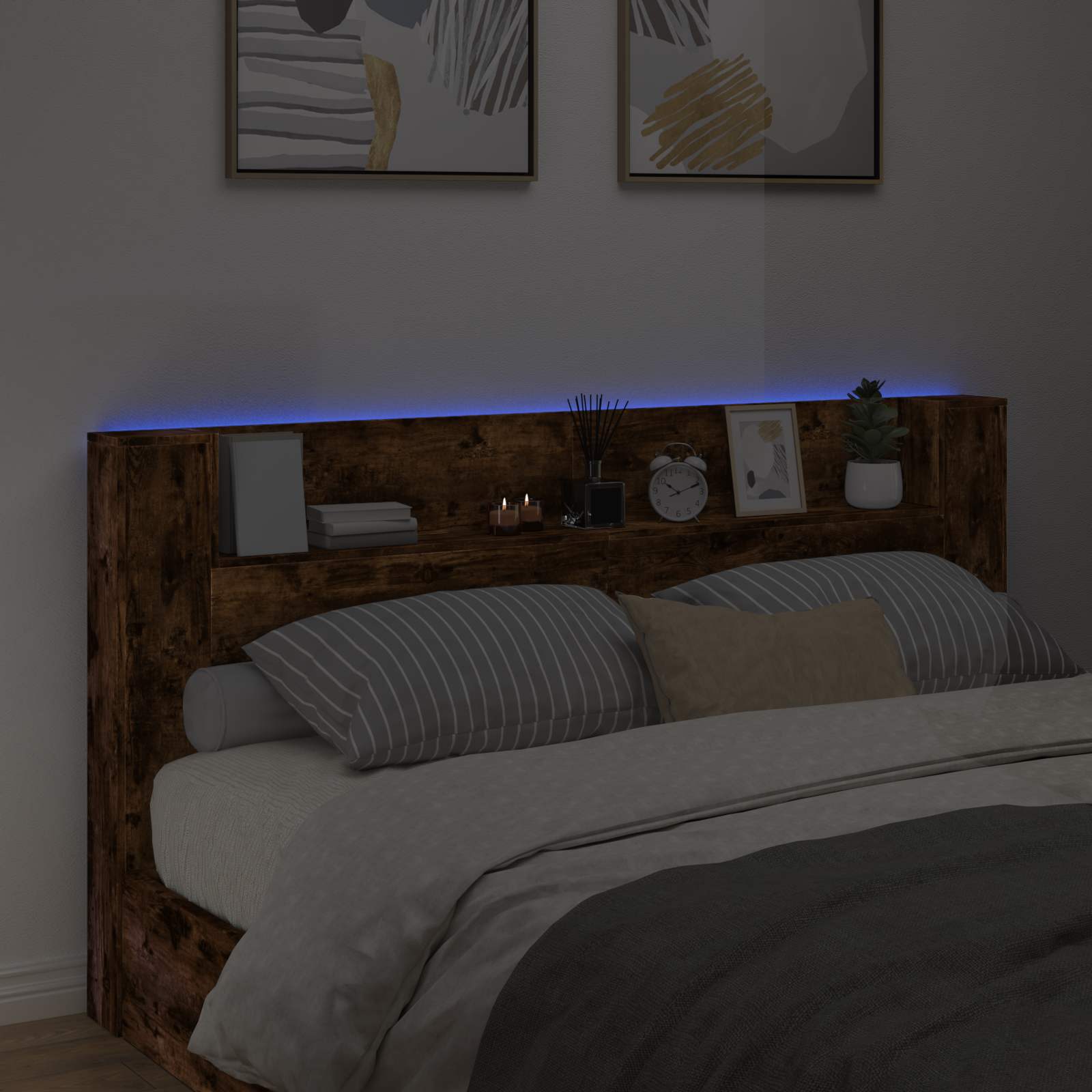 Tête de lit Chêne fumé 200 x 16,5 x 103,5 cm Bois d'ingénierie - XIOS