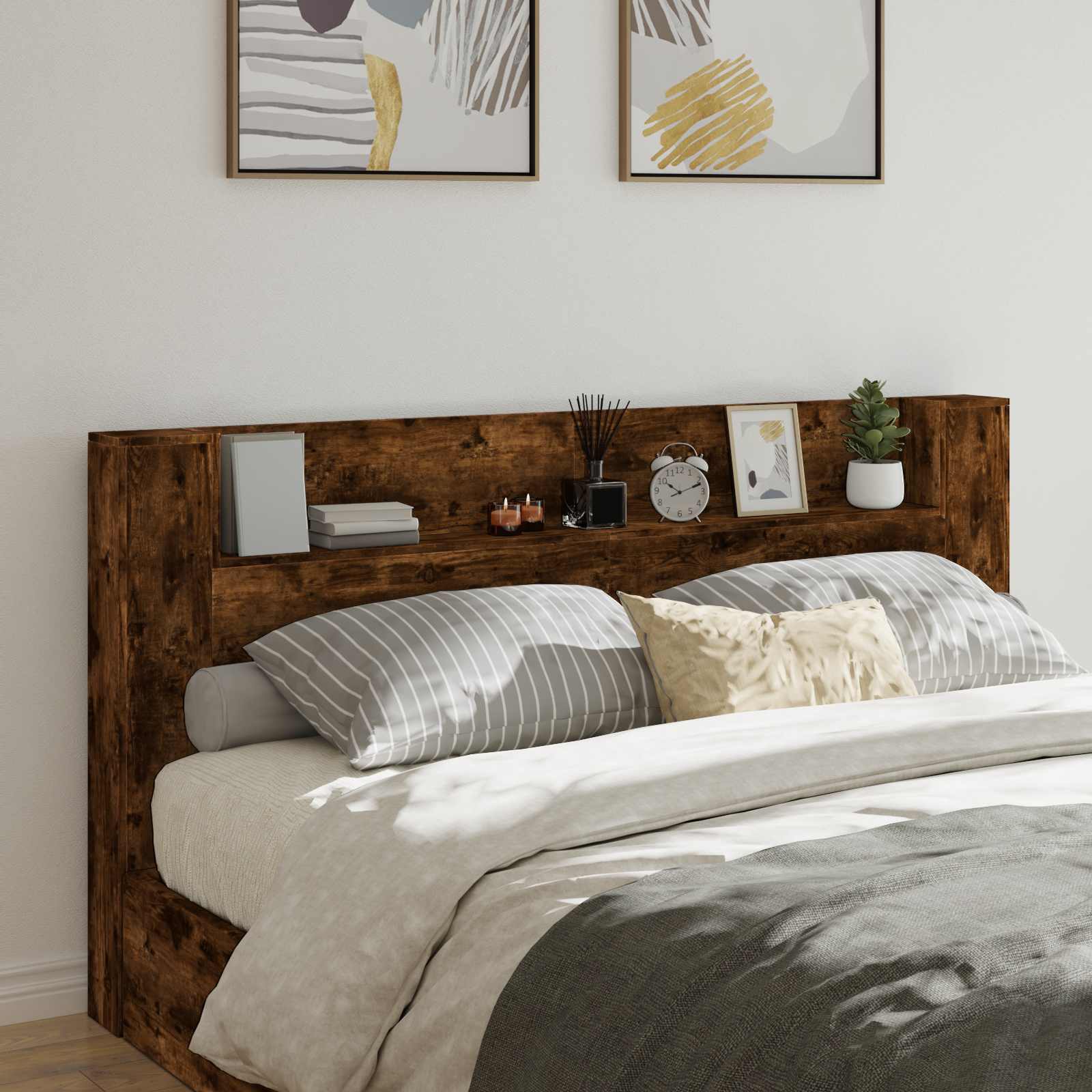 Tête de lit Chêne fumé 200 x 16,5 x 103,5 cm Bois d'ingénierie - XIOS