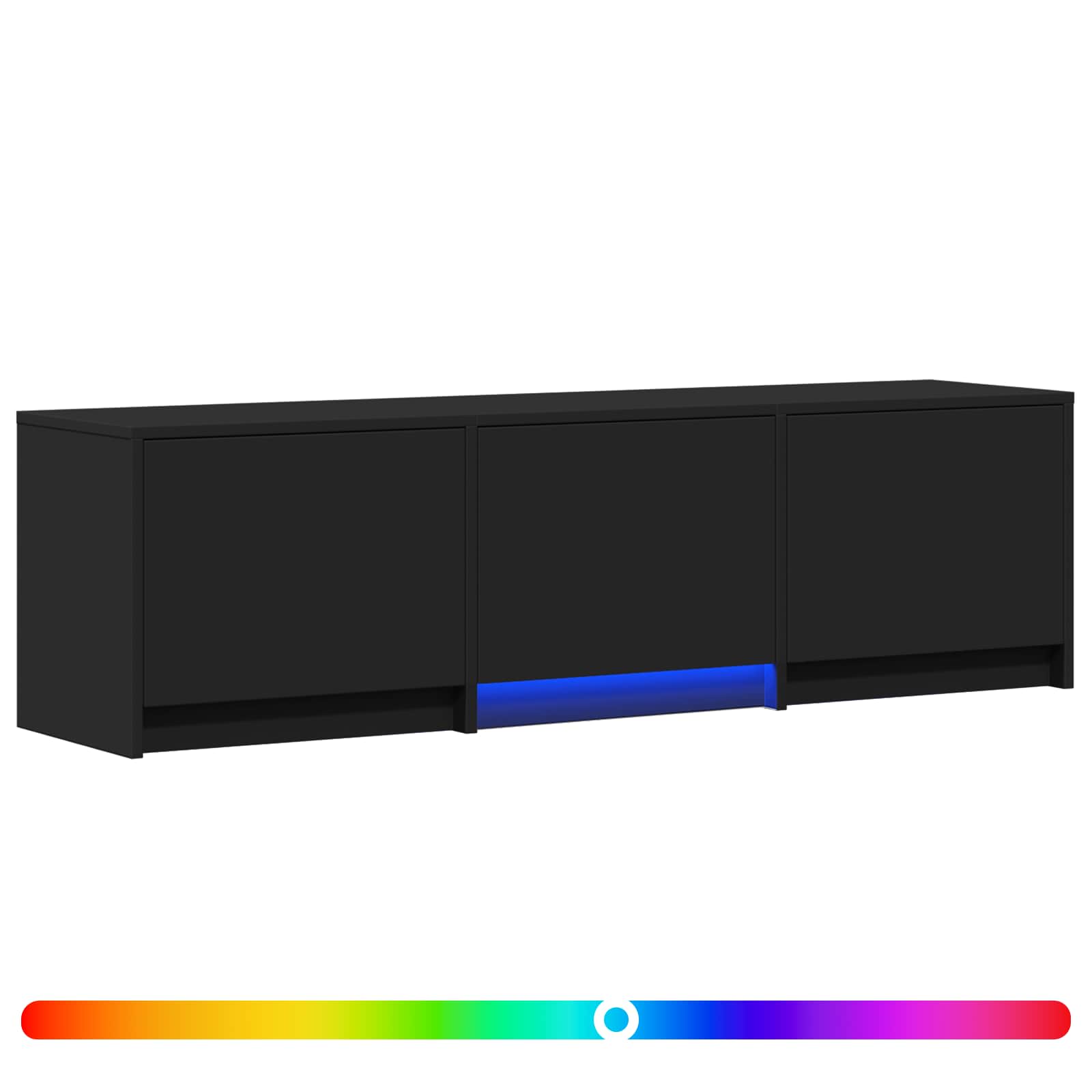 Meuble TV avec LED Noir 140 x 34 x 40 cm Bois d’ingénierie - XIOS