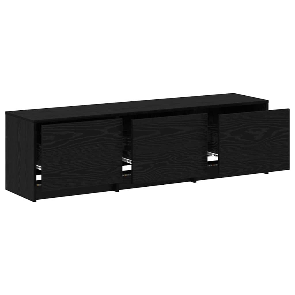 Armoire TV avec LEDs avec tiroir Chêne noir 140 x 34 x 40 cm - XIOS