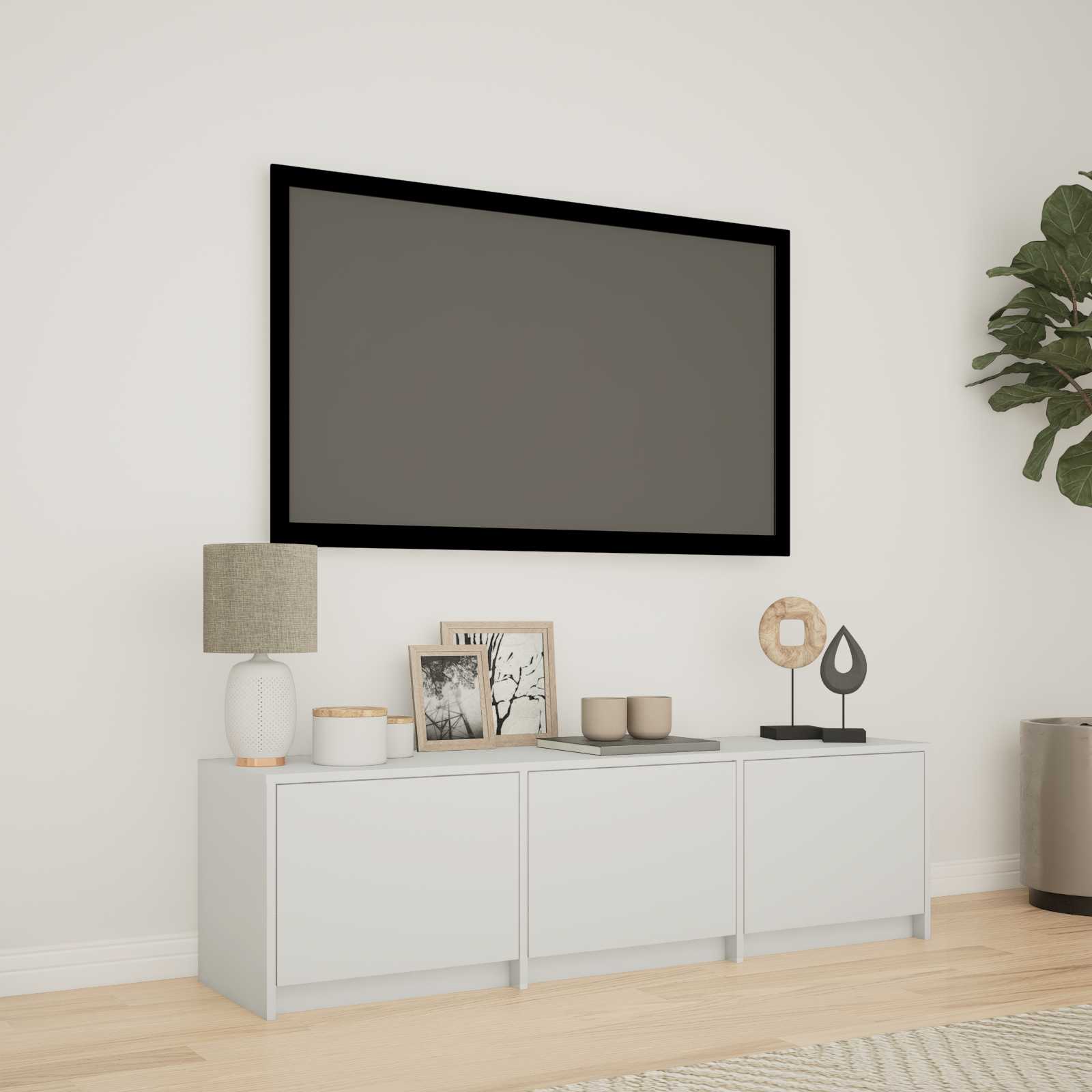 Meuble TV avec LED Blanc 140 x 34 x 40 cm Bois d’ingénierie - XIOS