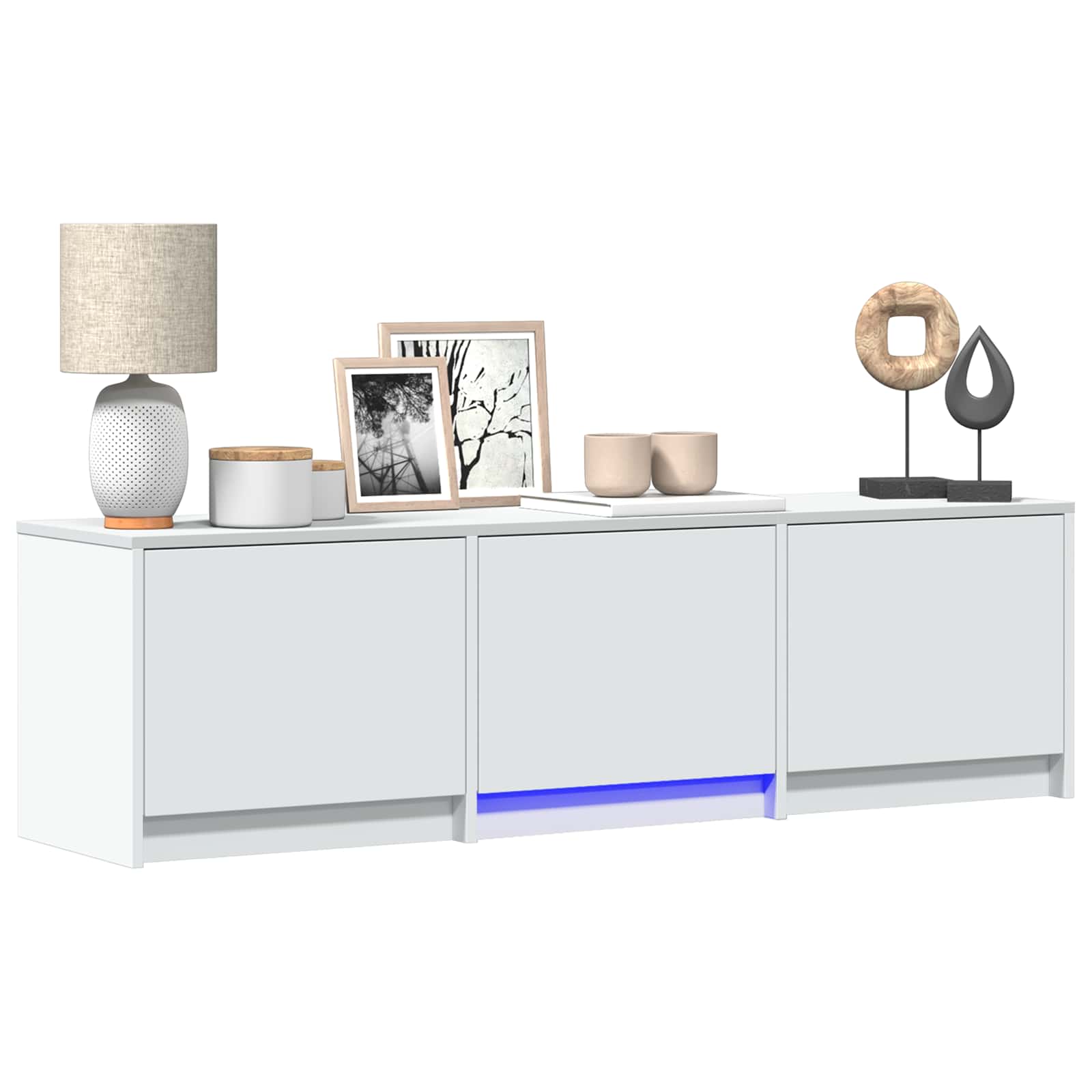 Meuble TV avec LED Blanc 140 x 34 x 40 cm Bois d’ingénierie - XIOS