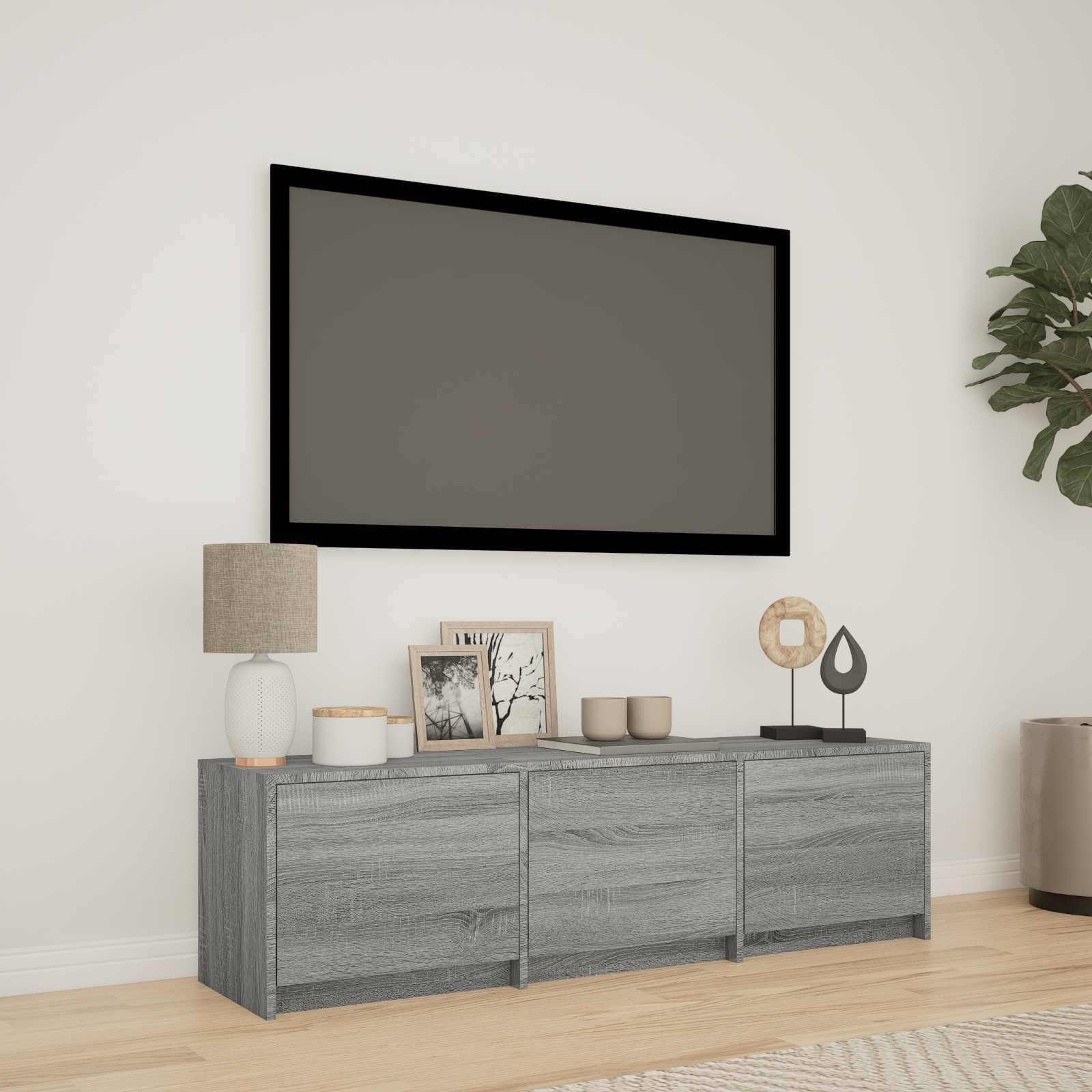 Meuble TV avec LED avec LED Gris Sonoma 140 x 34 x 40 cm - XIOS