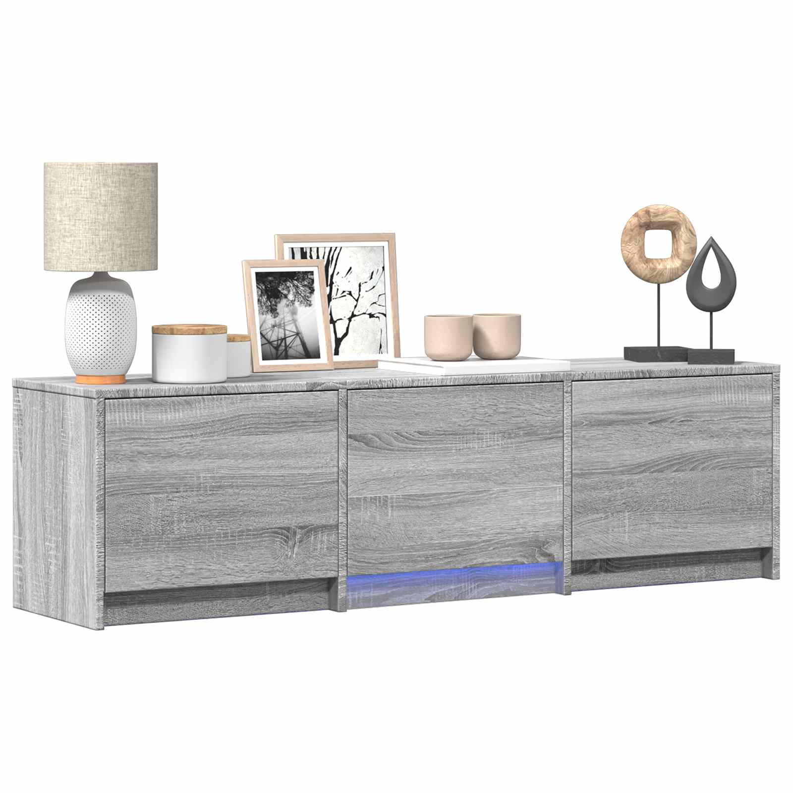 Meuble TV avec LED avec LED Gris Sonoma 140 x 34 x 40 cm - XIOS