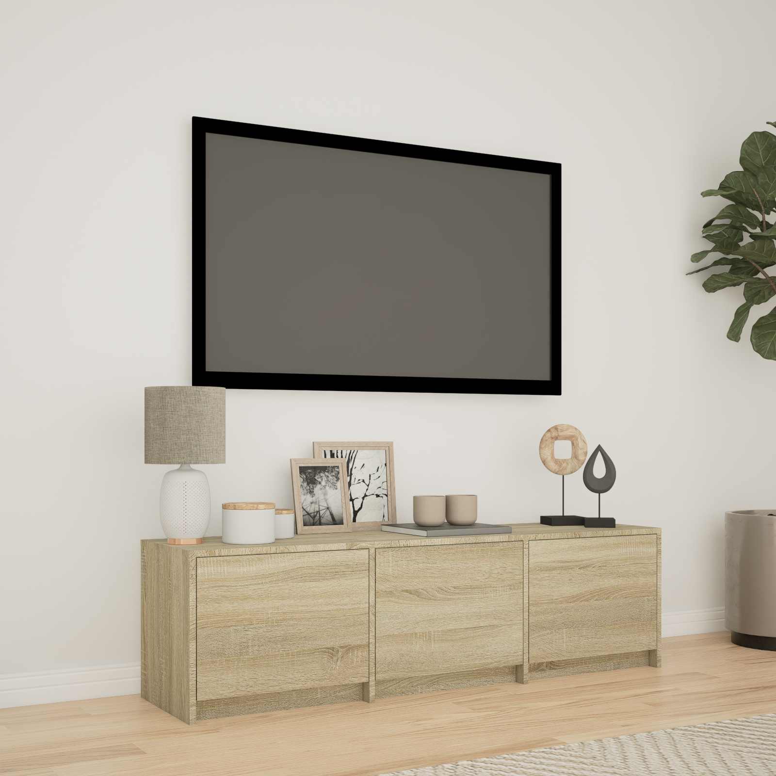 Meuble TV avec LED avec LED Chêne Sonoma 140 x 34 x 40 cm - XIOS