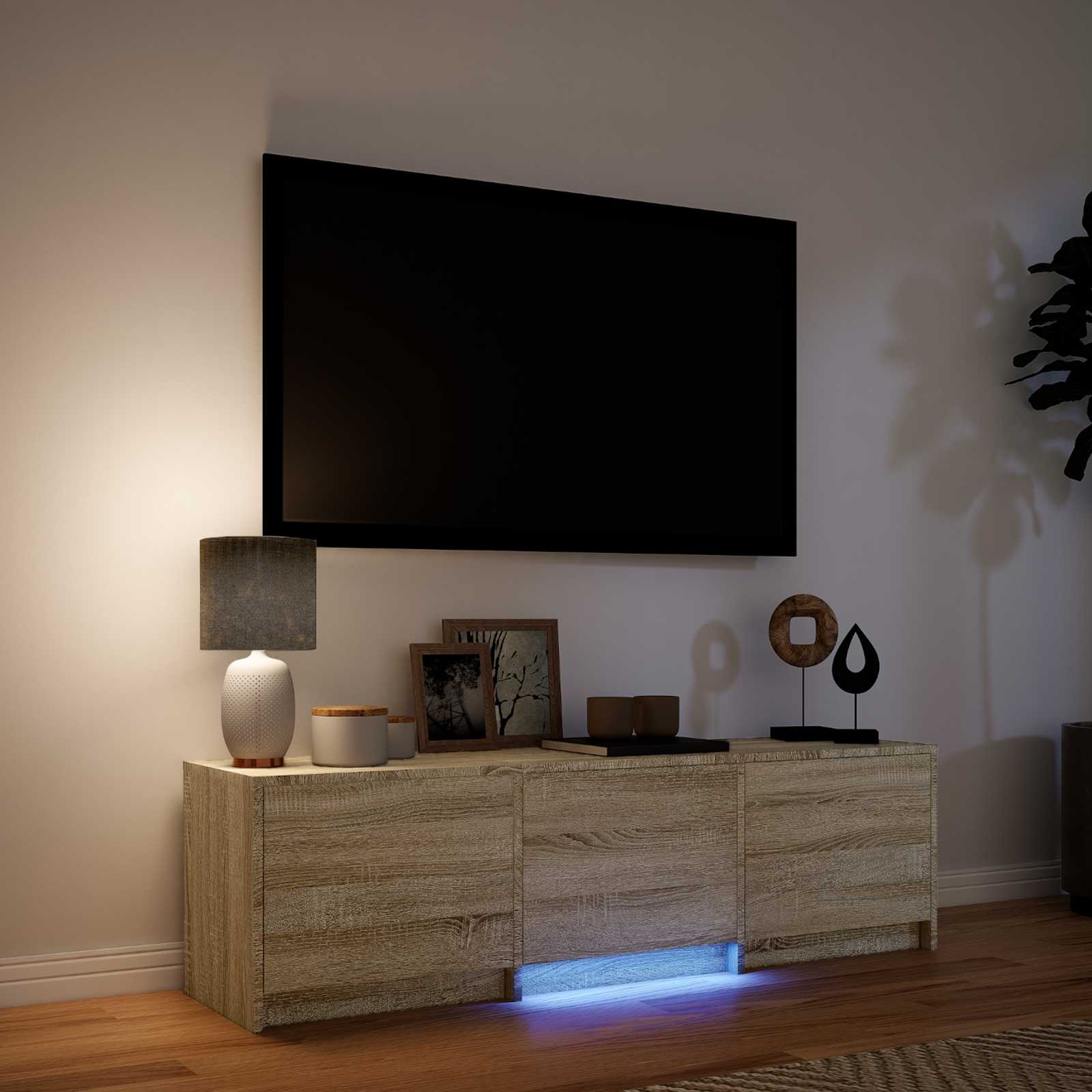 Meuble TV avec LED avec LED Chêne Sonoma 140 x 34 x 40 cm - XIOS