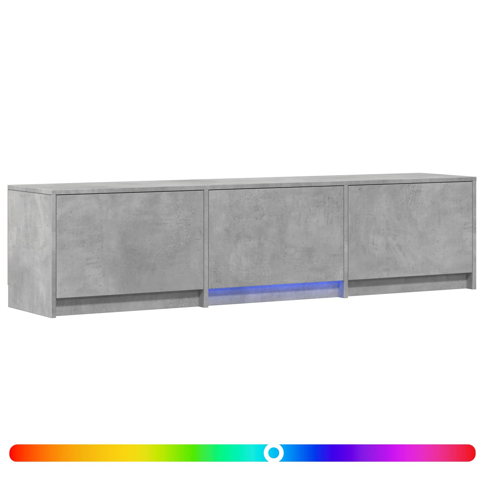 Meuble TV avec LED avec LED Gris Béton 165 x 34 x 40 cm - XIOS