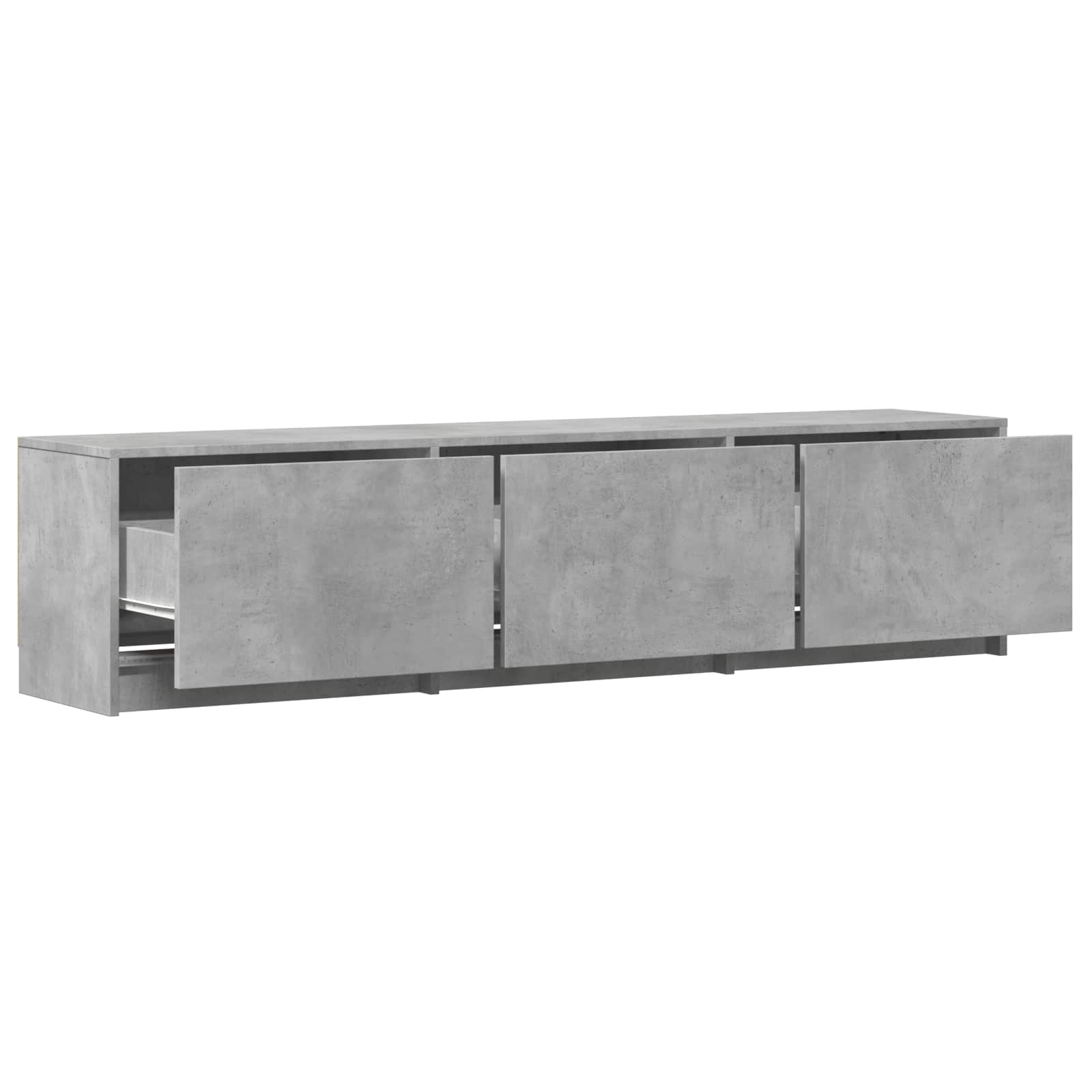 Meuble TV avec LED avec LED Gris Béton 165 x 34 x 40 cm - XIOS
