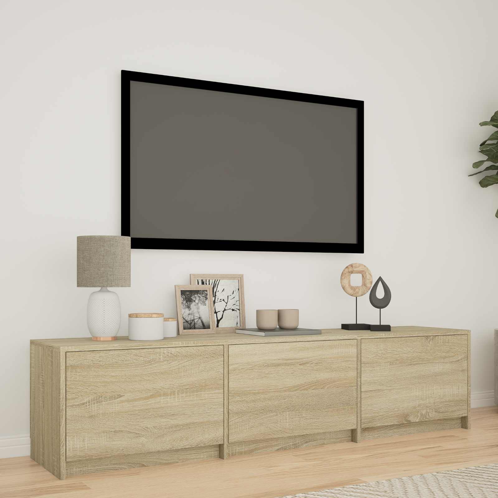 Meuble TV avec LED avec LED Chêne Sonoma 165 x 34 x 40 cm - XIOS