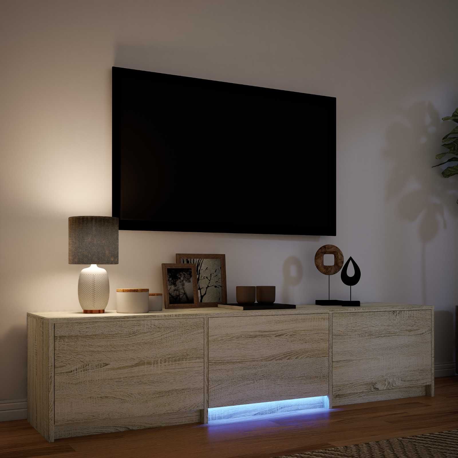 Meuble TV avec LED avec LED Chêne Sonoma 165 x 34 x 40 cm - XIOS