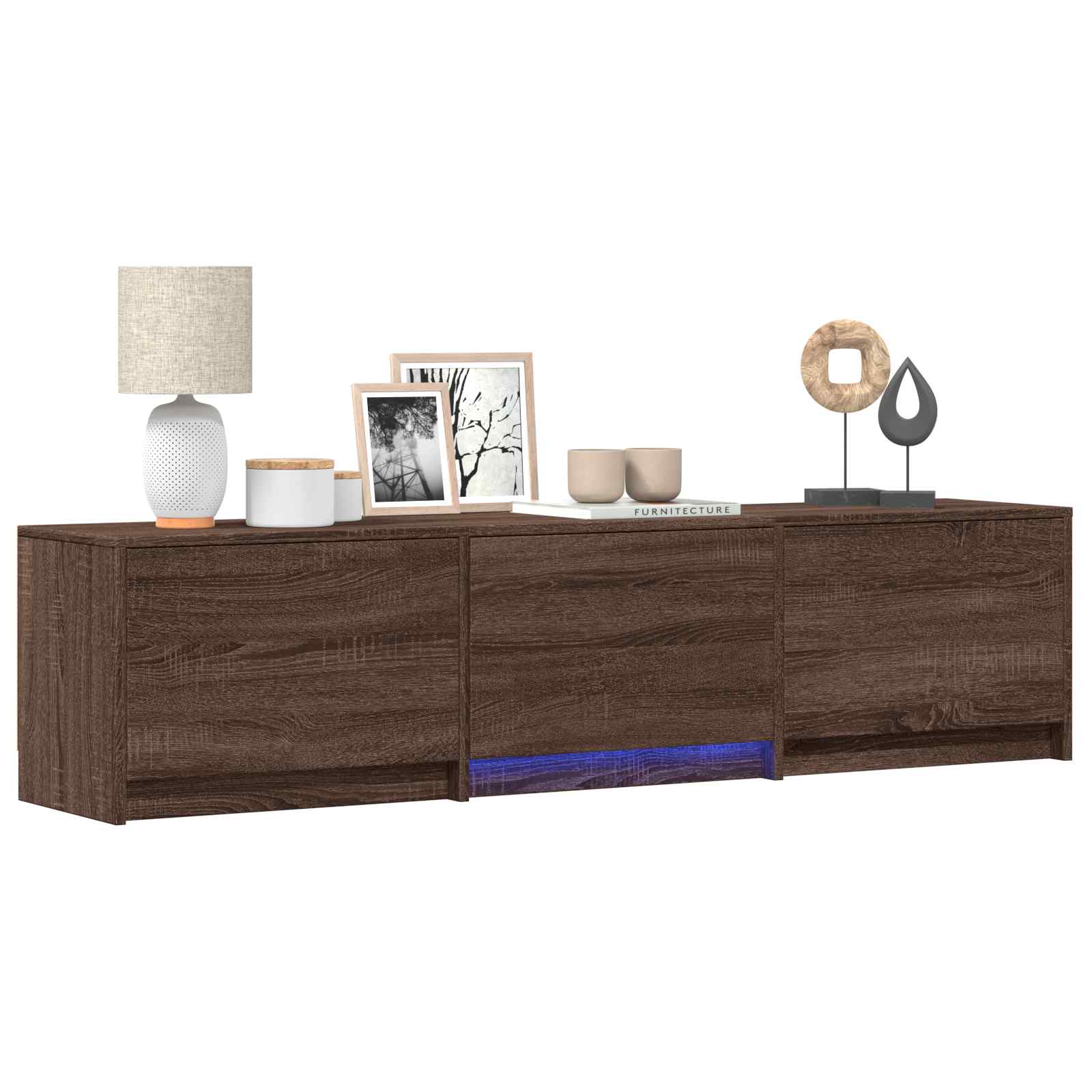 Meuble TV avec LED avec LED Chêne brun 165 x 34 x 40 cm - XIOS
