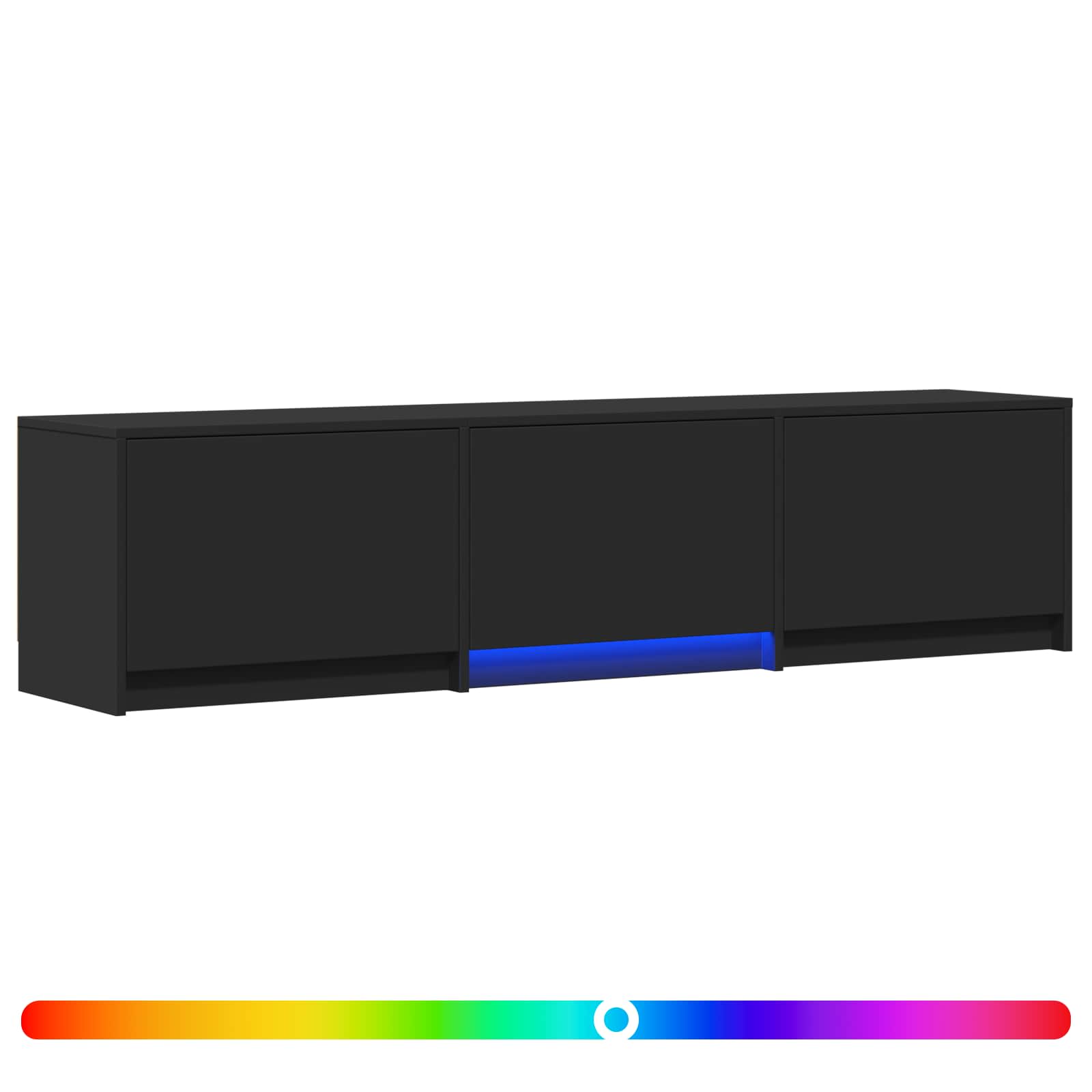 Meuble TV avec LED Noir 165 x 34 x 40 cm Bois d’ingénierie - XIOS