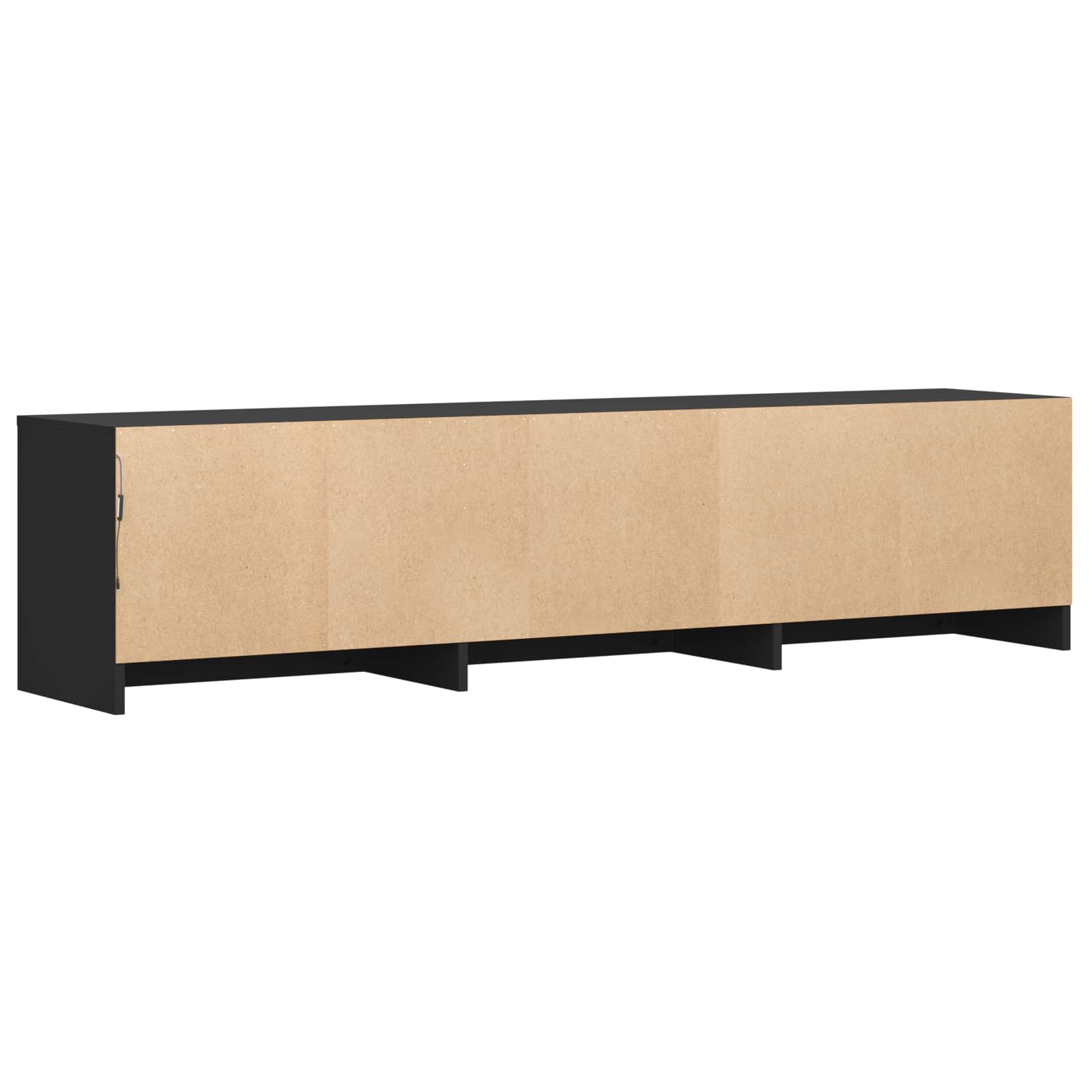 Meuble TV avec LED Noir 165 x 34 x 40 cm Bois d’ingénierie - XIOS