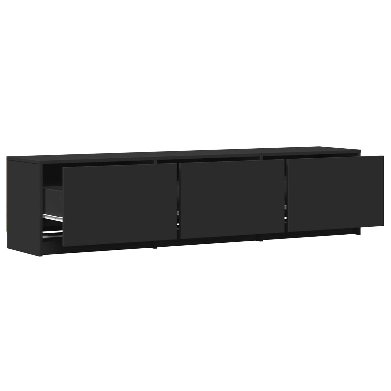 Meuble TV avec LED Noir 165 x 34 x 40 cm Bois d’ingénierie - XIOS