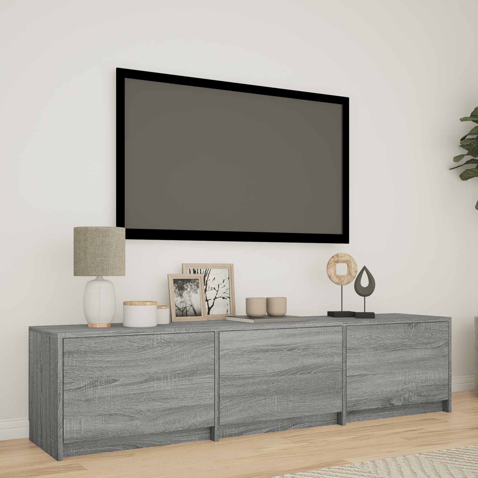Meuble TV avec LED avec LED Gris Sonoma 165 x 34 x 40 cm - XIOS