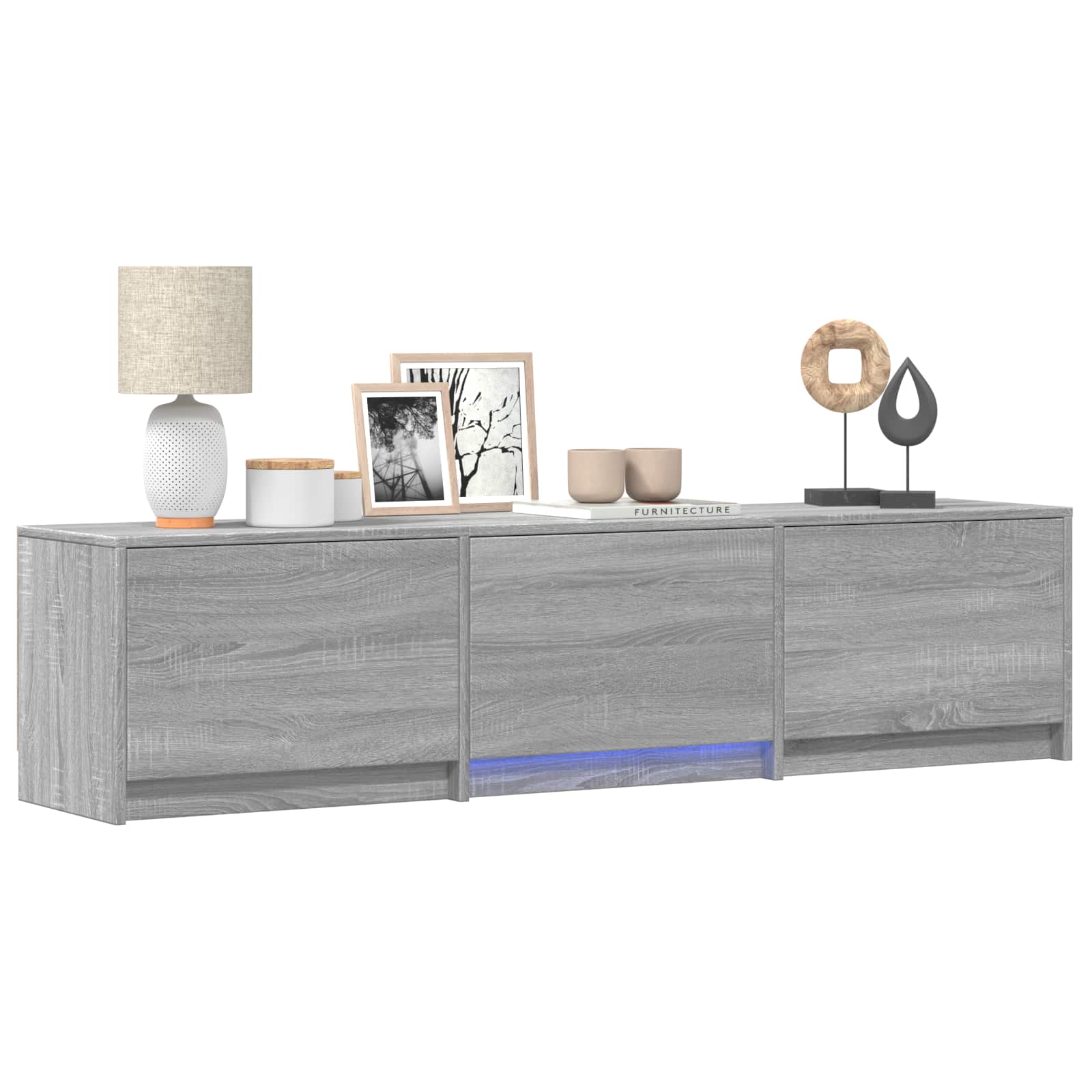 Meuble TV avec LED avec LED Gris Sonoma 165 x 34 x 40 cm - XIOS