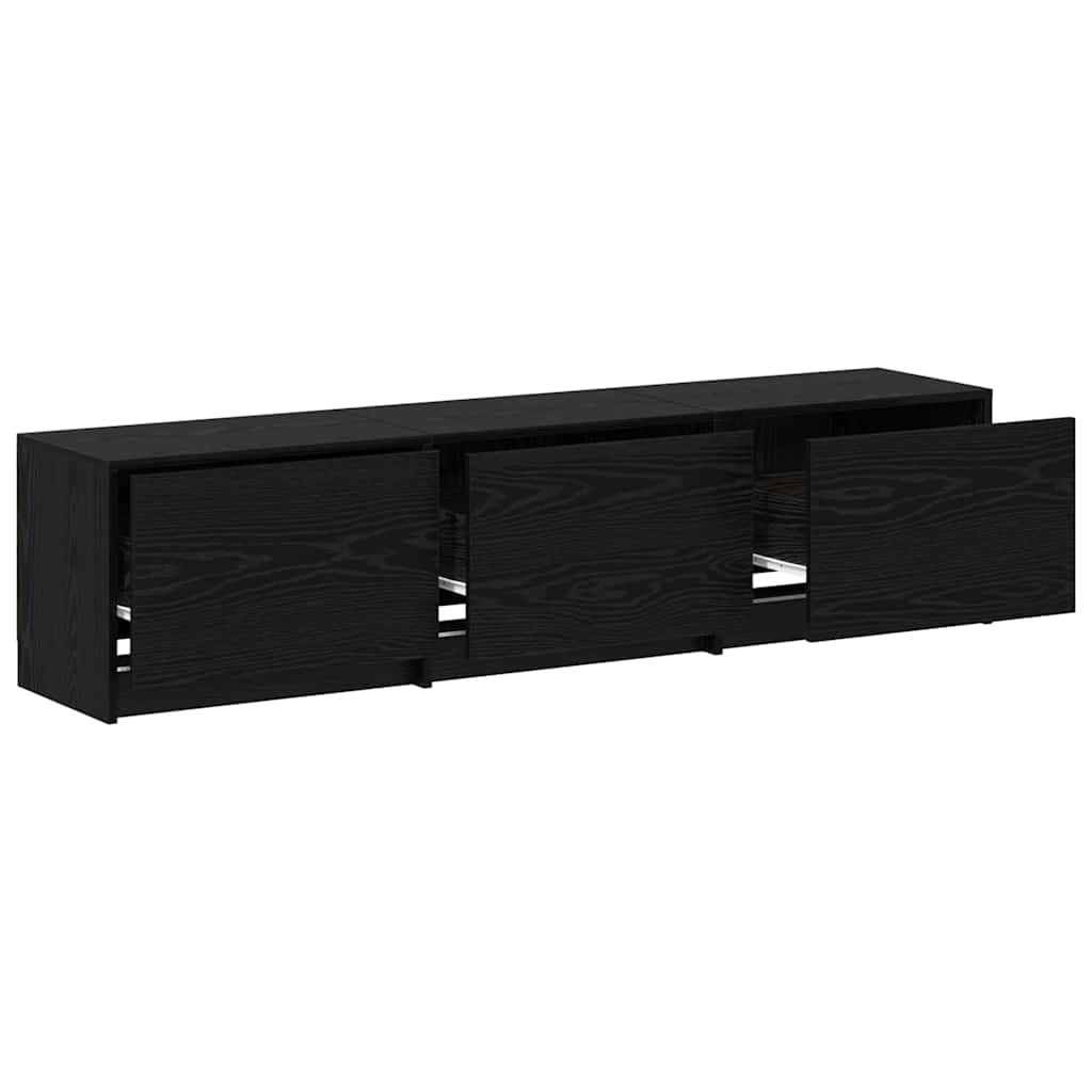 Armoire TV avec LEDs avec tiroir Chêne noir 162 x 34 x 40 cm - XIOS