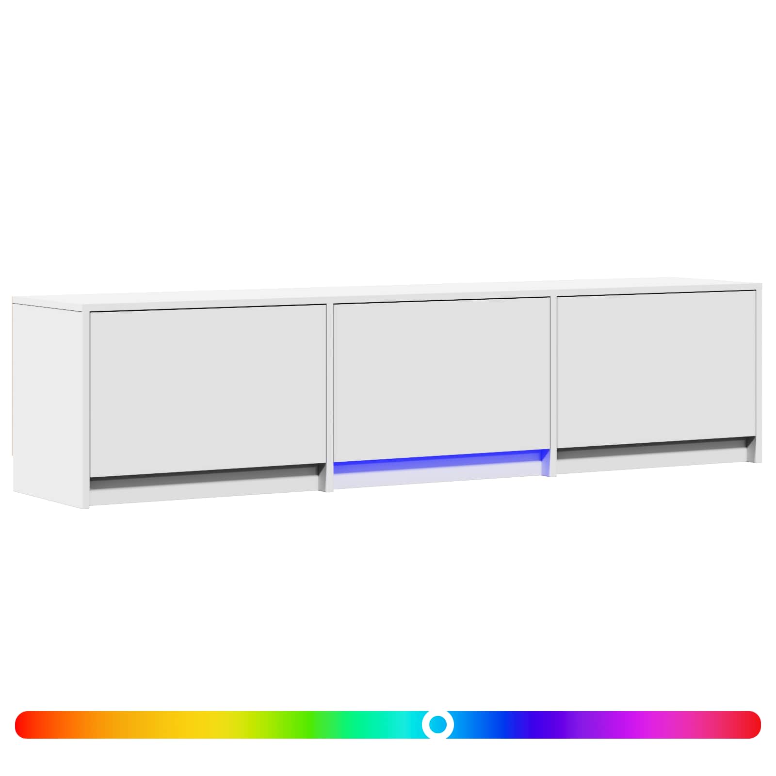 Meuble TV avec LED Blanc 165 x 34 x 40 cm Bois d’ingénierie - XIOS