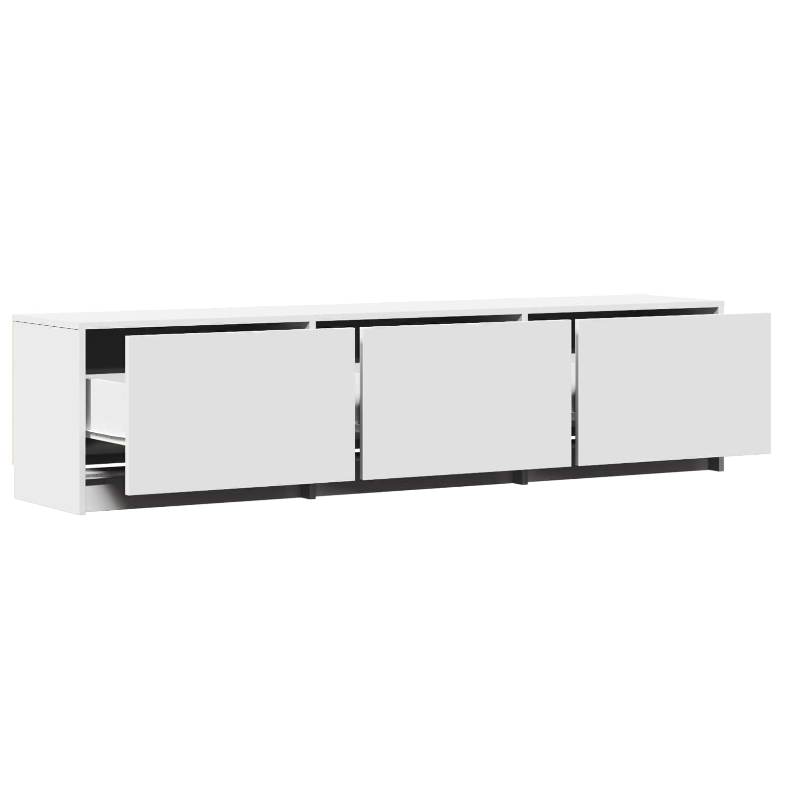 Meuble TV avec LED Blanc 165 x 34 x 40 cm Bois d’ingénierie - XIOS