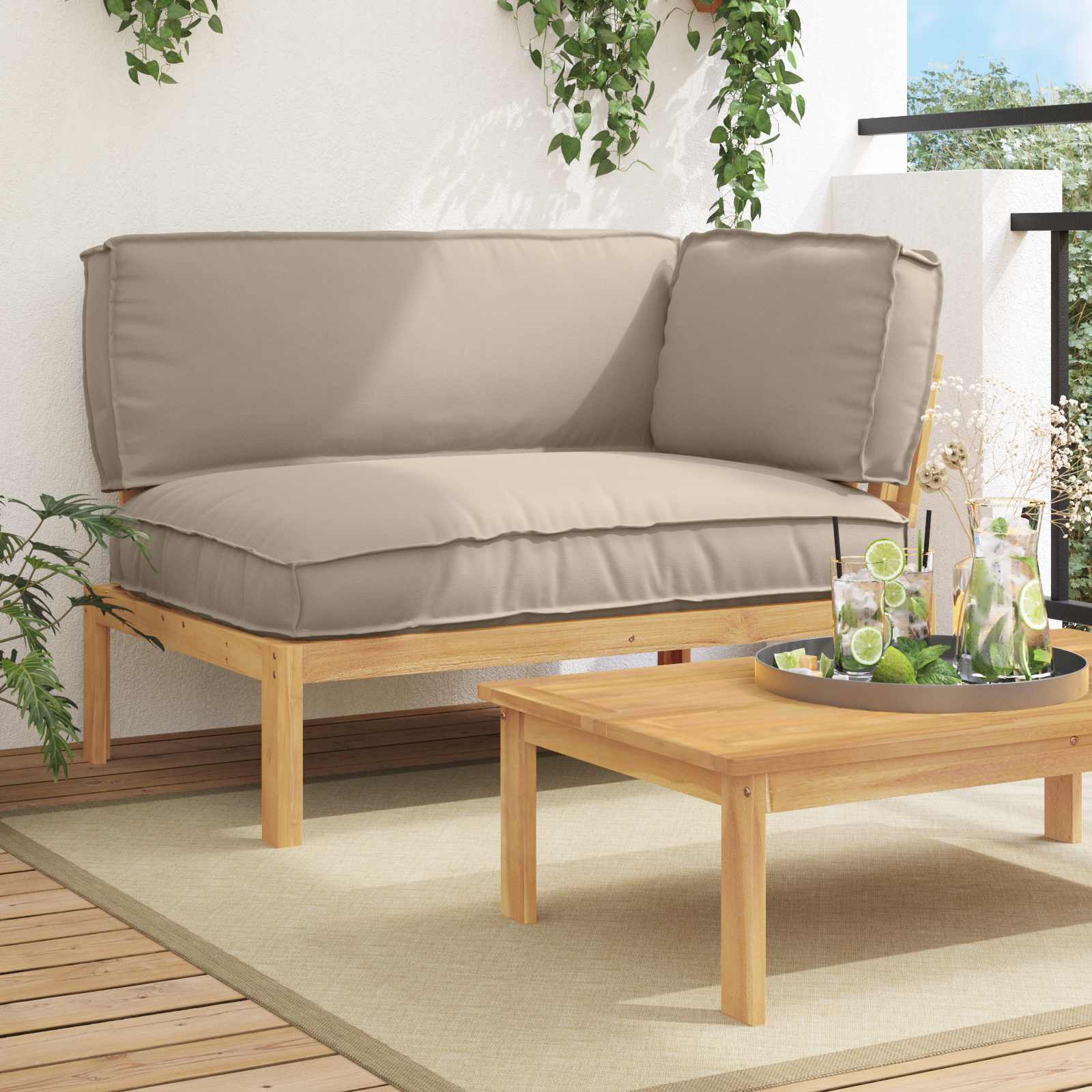 Ensemble de Canapés Taupe 133 x 92 x 69 cm Bois d'Acacia Massif - XIOS