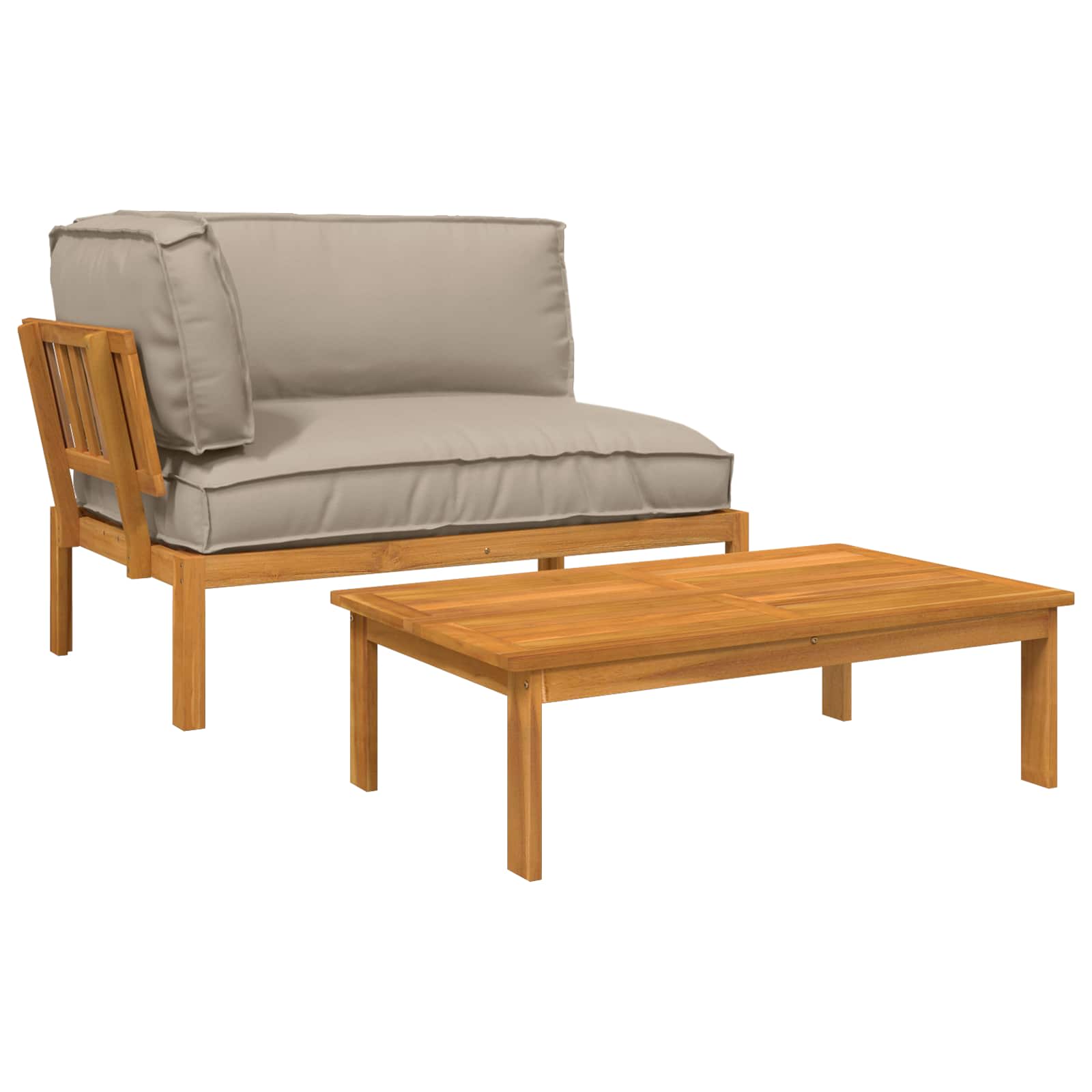 Ensemble de Canapés Uni 2 pcs Taupe Bois d'Acacia Massif - XIOS
