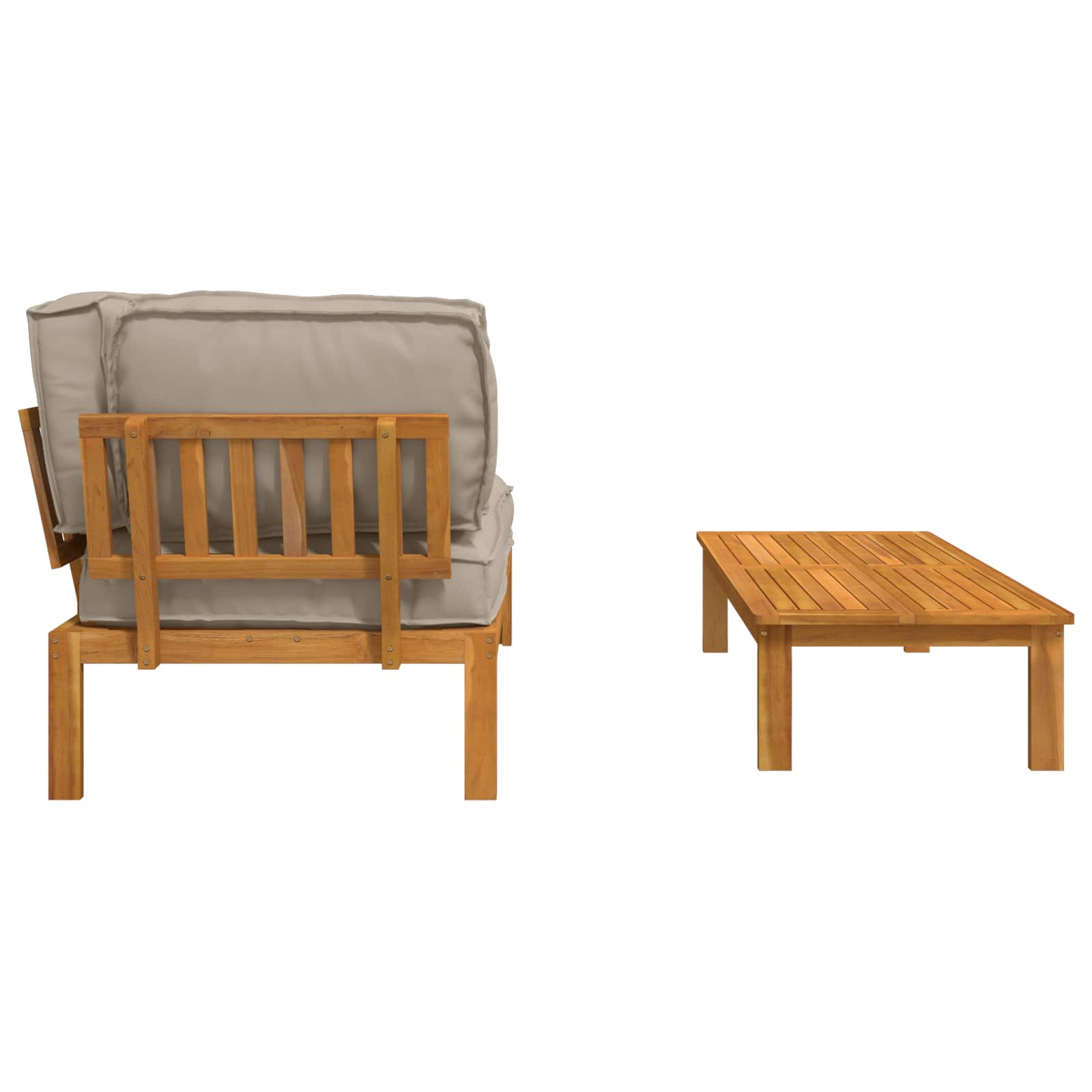 Ensemble de Canapés Uni 2 pcs Taupe Bois d'Acacia Massif - XIOS