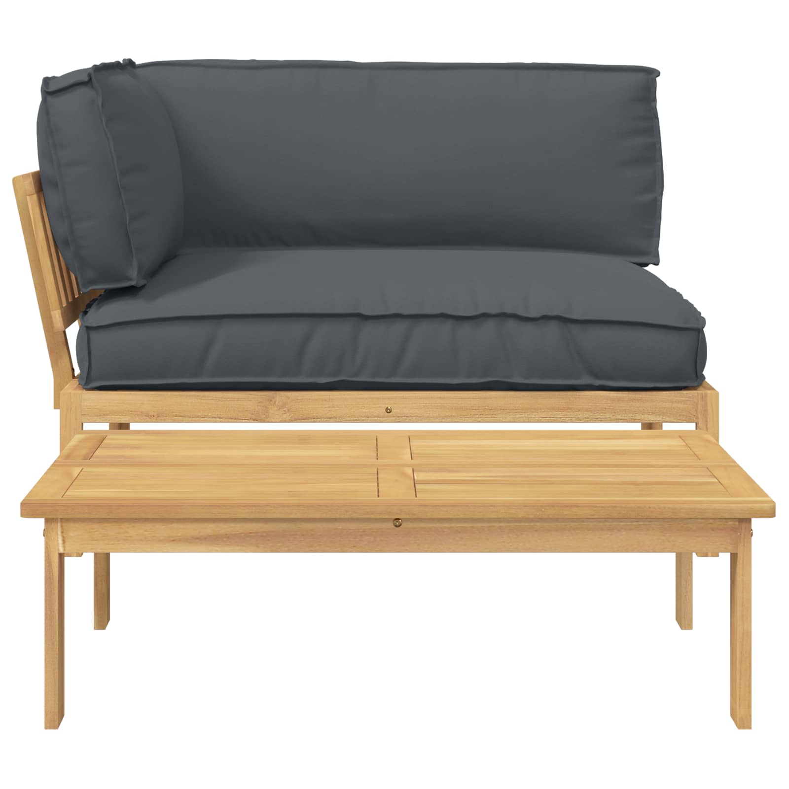 Ensemble de Canapés Uni 2 pcs Anthracite Bois d'Acacia Massif
