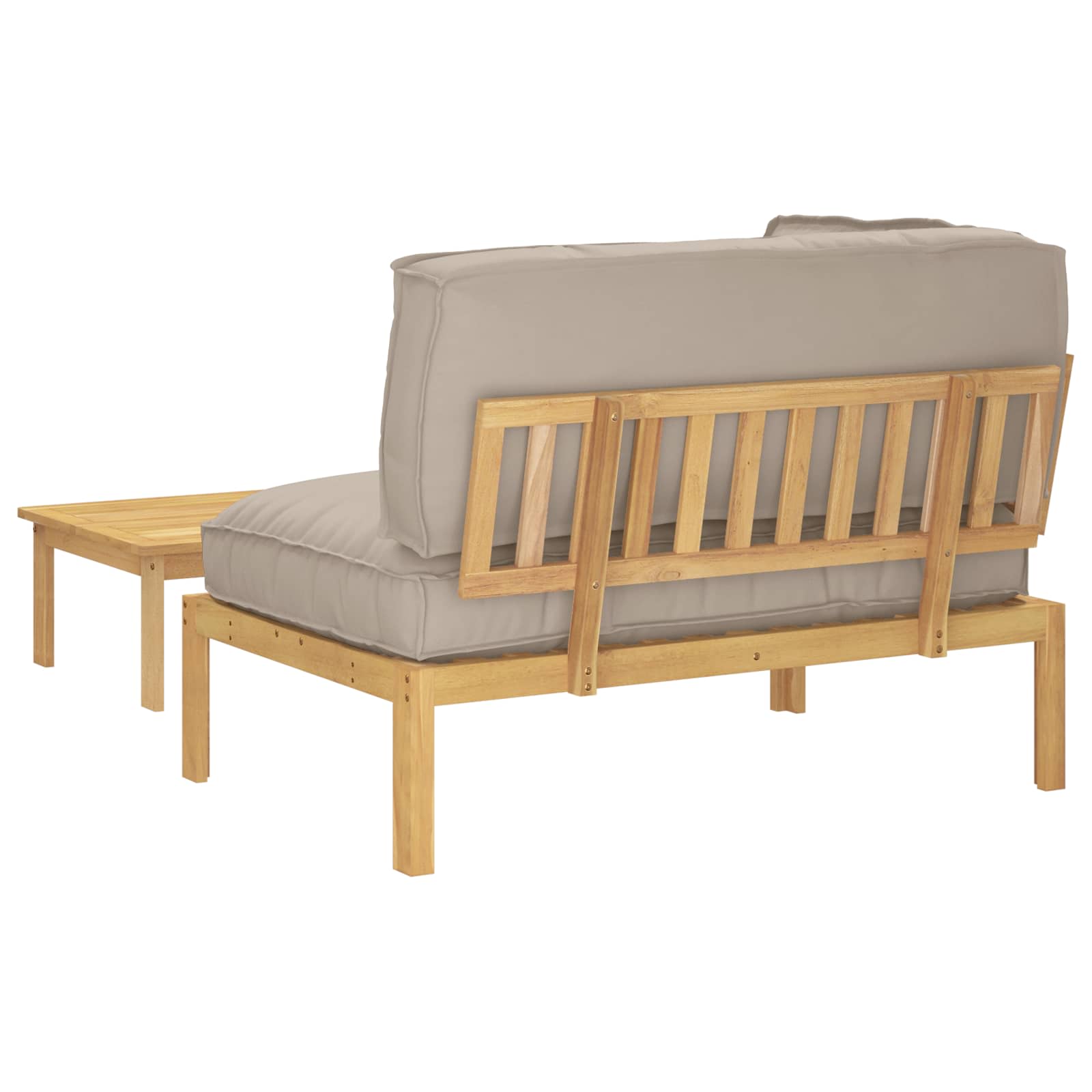 Ensemble de Canapés Uni 2 pcs Taupe Bois d'Acacia Massif