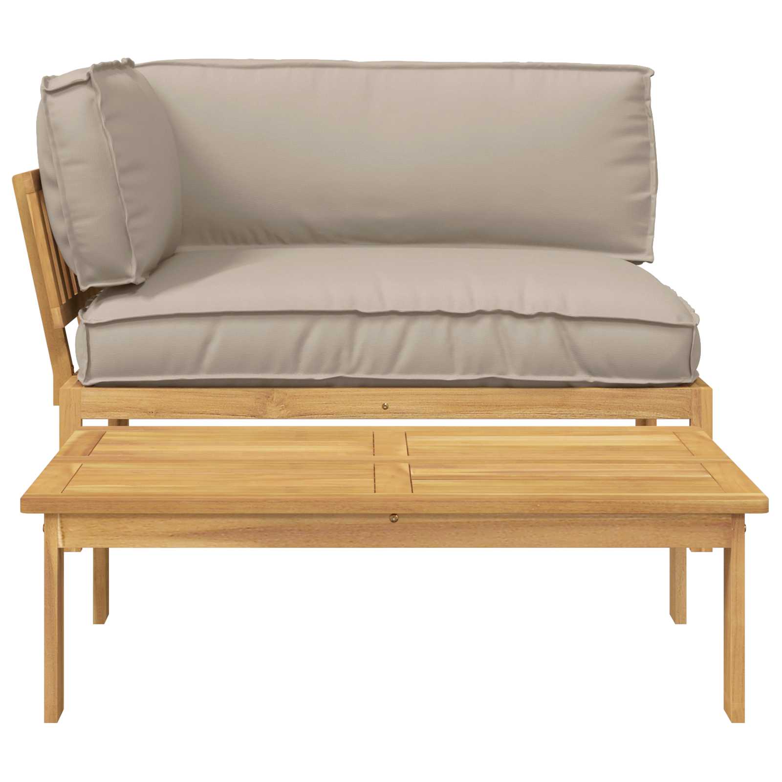 Ensemble de Canapés Uni 2 pcs Taupe Bois d'Acacia Massif