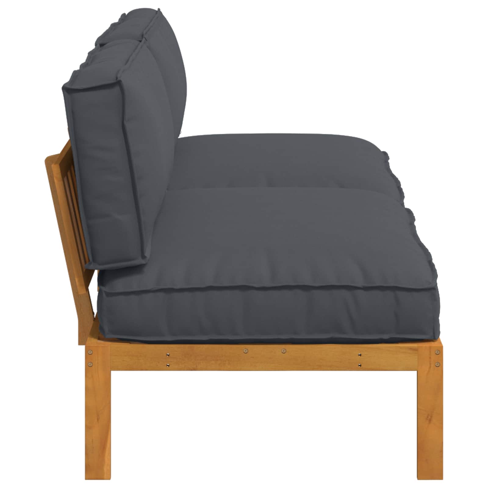 Ensemble de Canapés Uni 2 pcs Anthracite Bois d'Acacia Massif