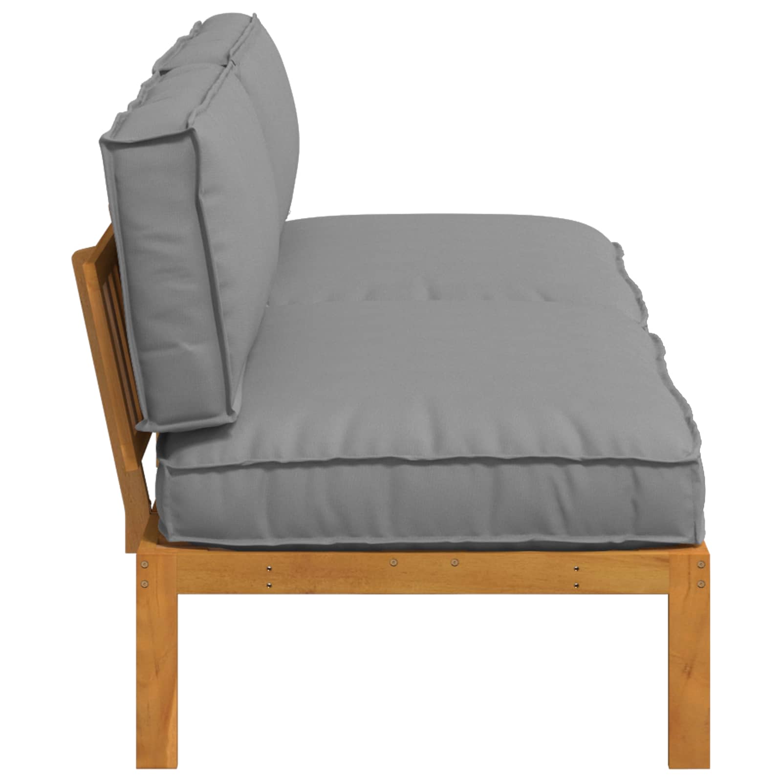Ensemble de Canapés Uni 2 pcs Gris Bois d'Acacia Massif
